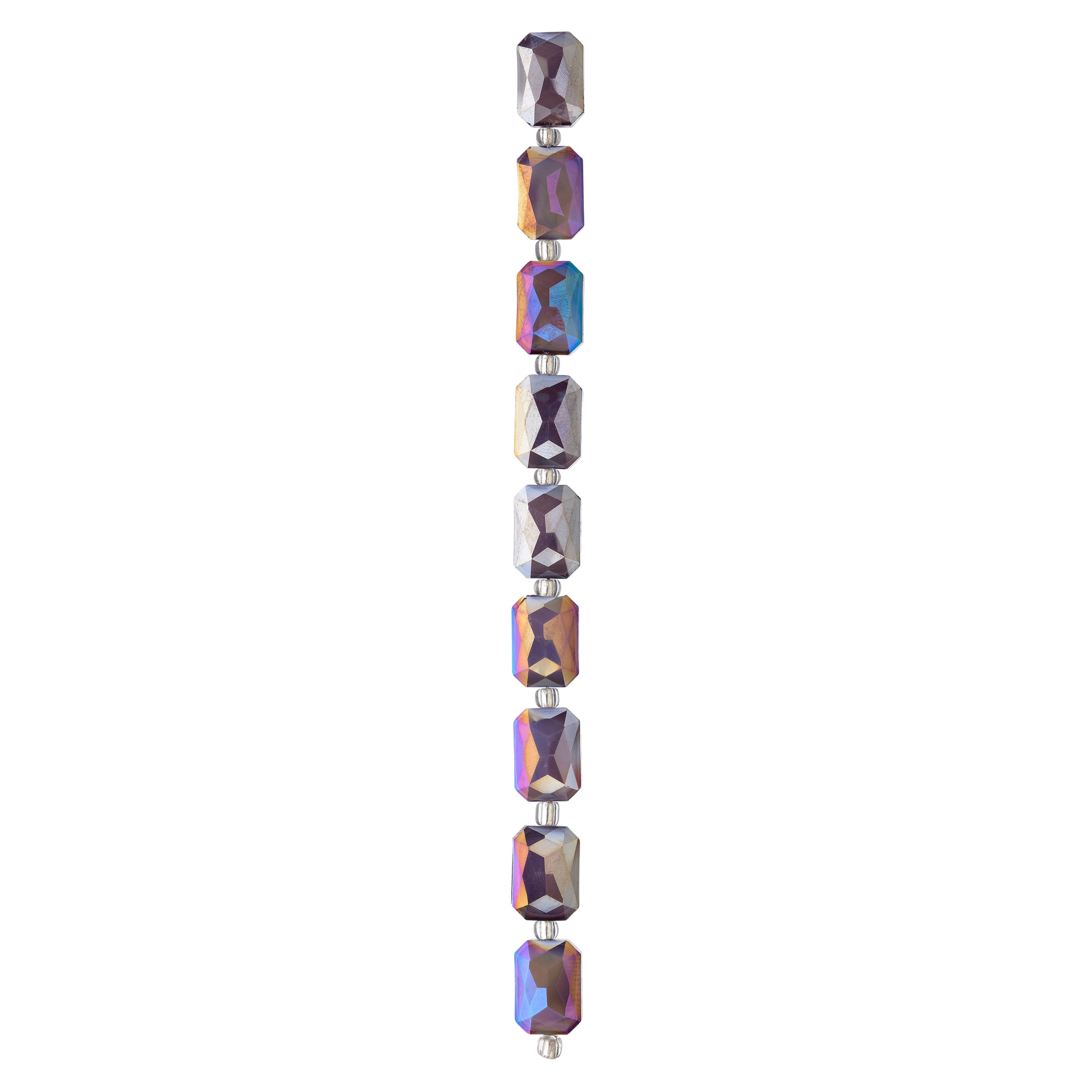 12 Pack: Faceted Glass Rectangle Beads, 14mm by Bead Landing™