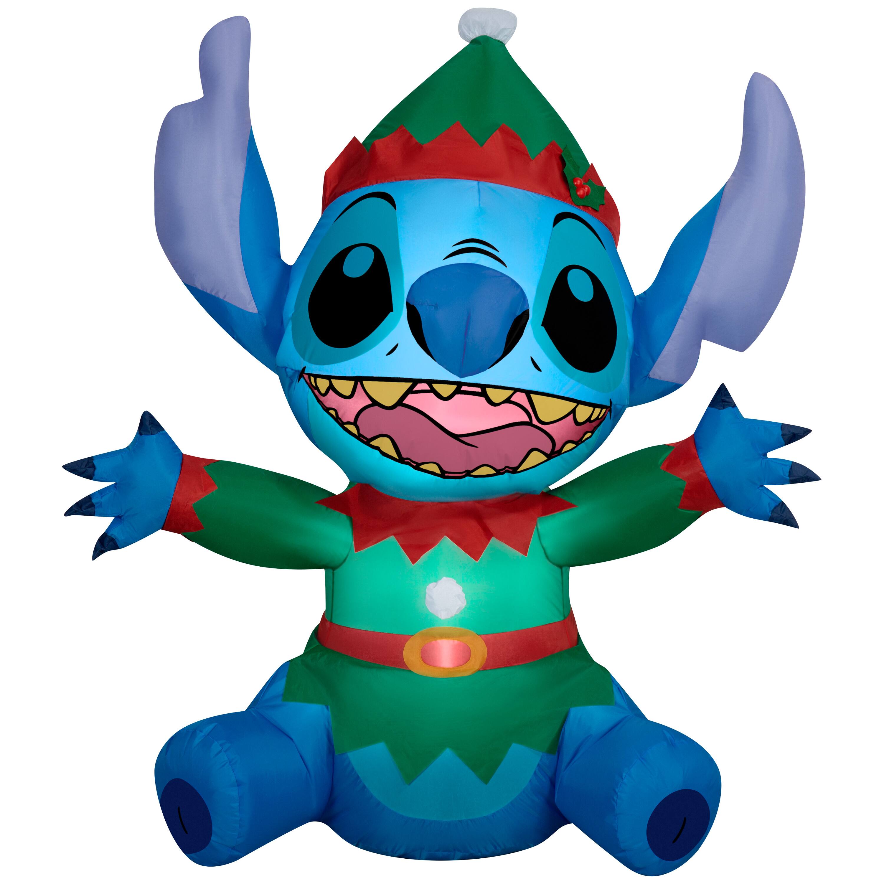 4.5ft. Airblown® Inflatable Disney® Stitch As Elf Christmas Light Décor