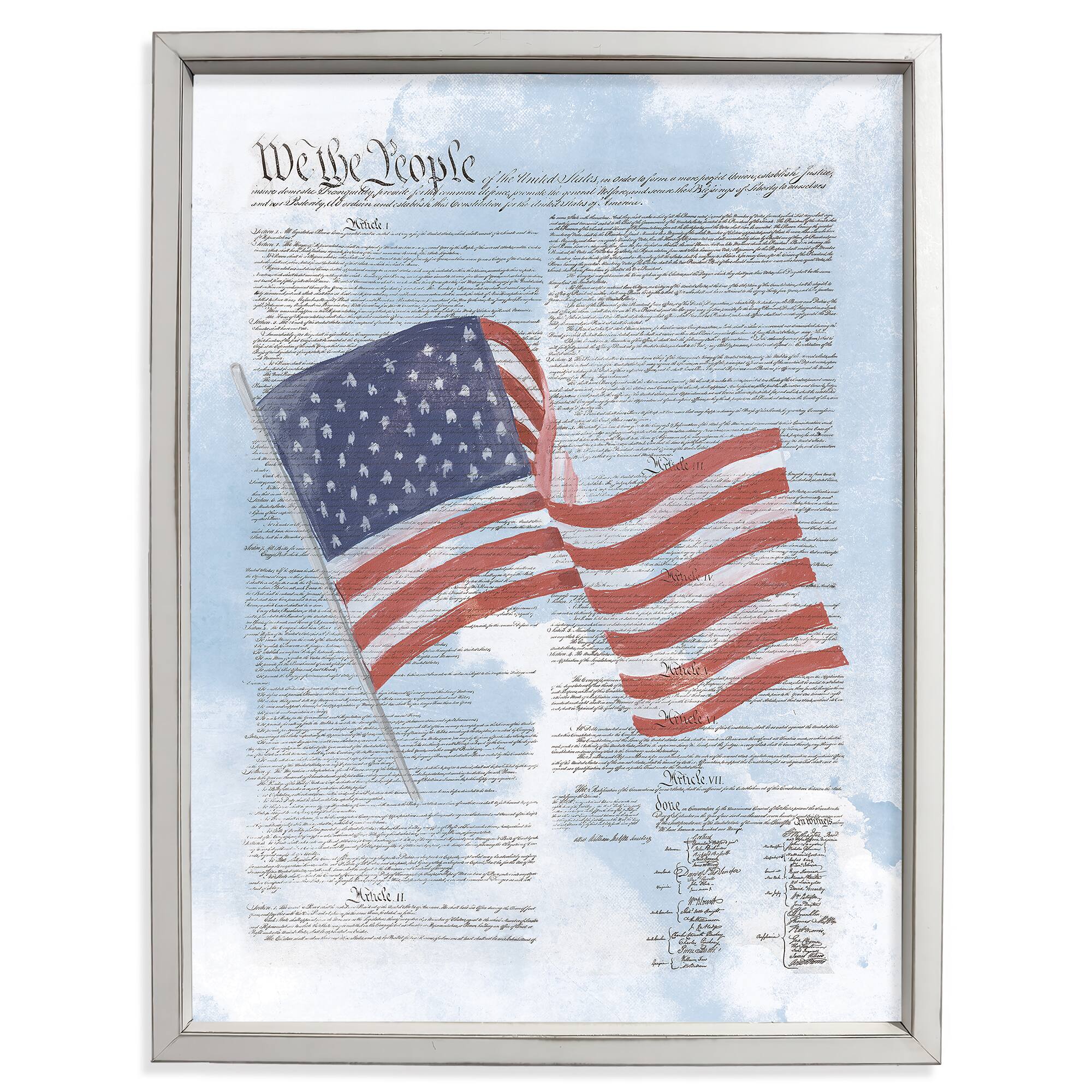 24" Flag Constitution Framed Print