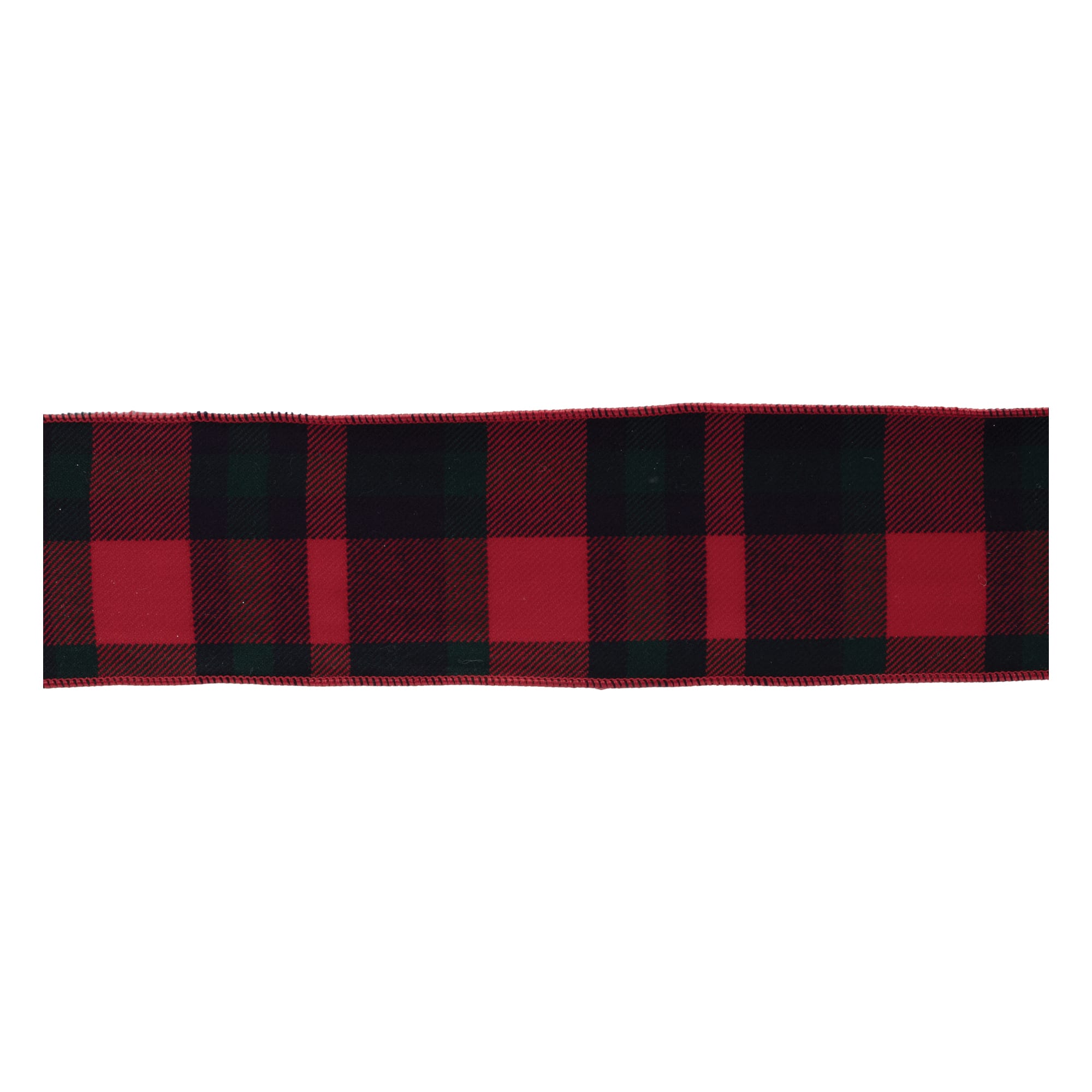4" x 5yd. Red & Black Plaid Wired Ribbons, 2ct.