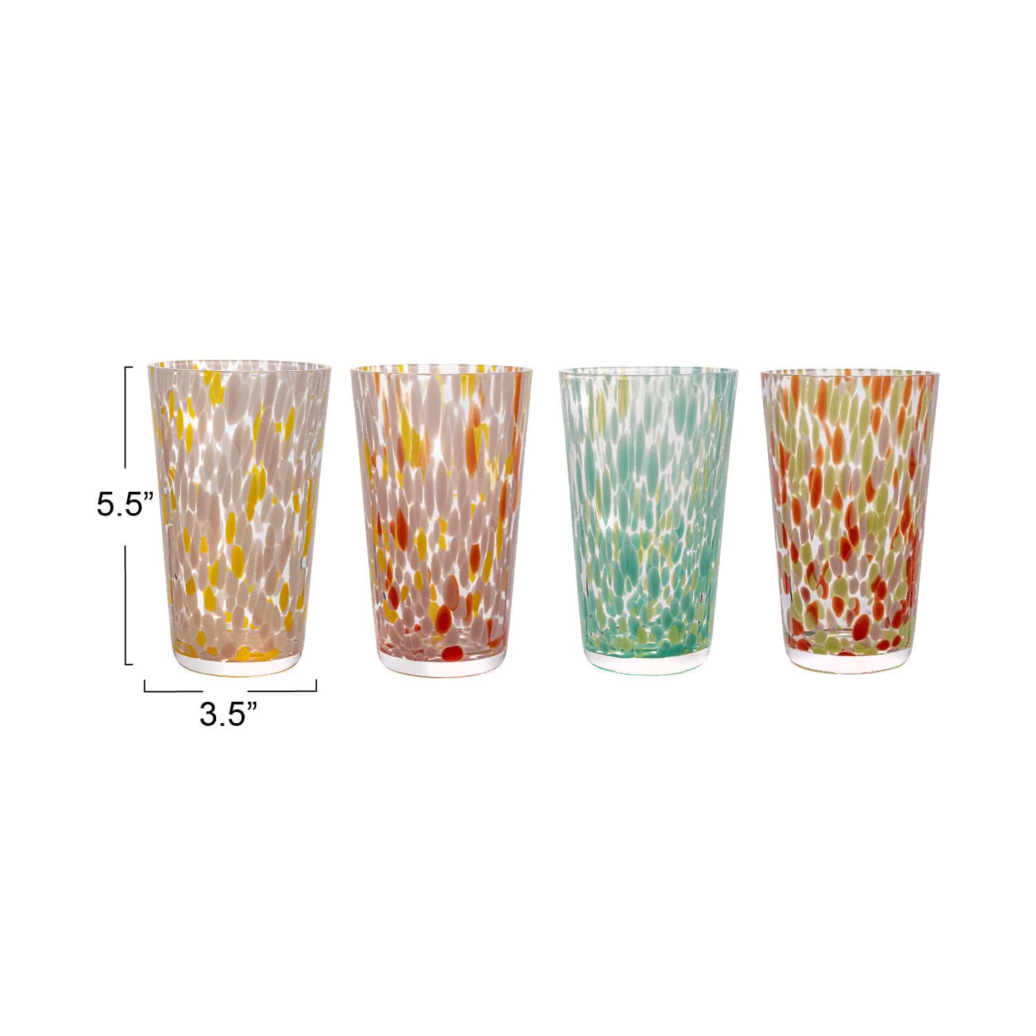 Hello Honey® Round Varied Multicolor Drinking Glass Set