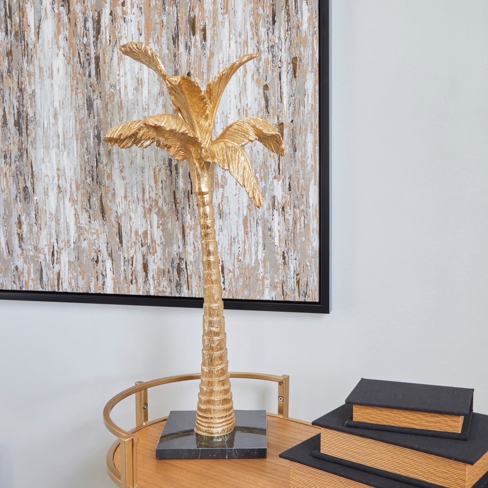 2ft. Gold Polystone Palm Tree Sculpture