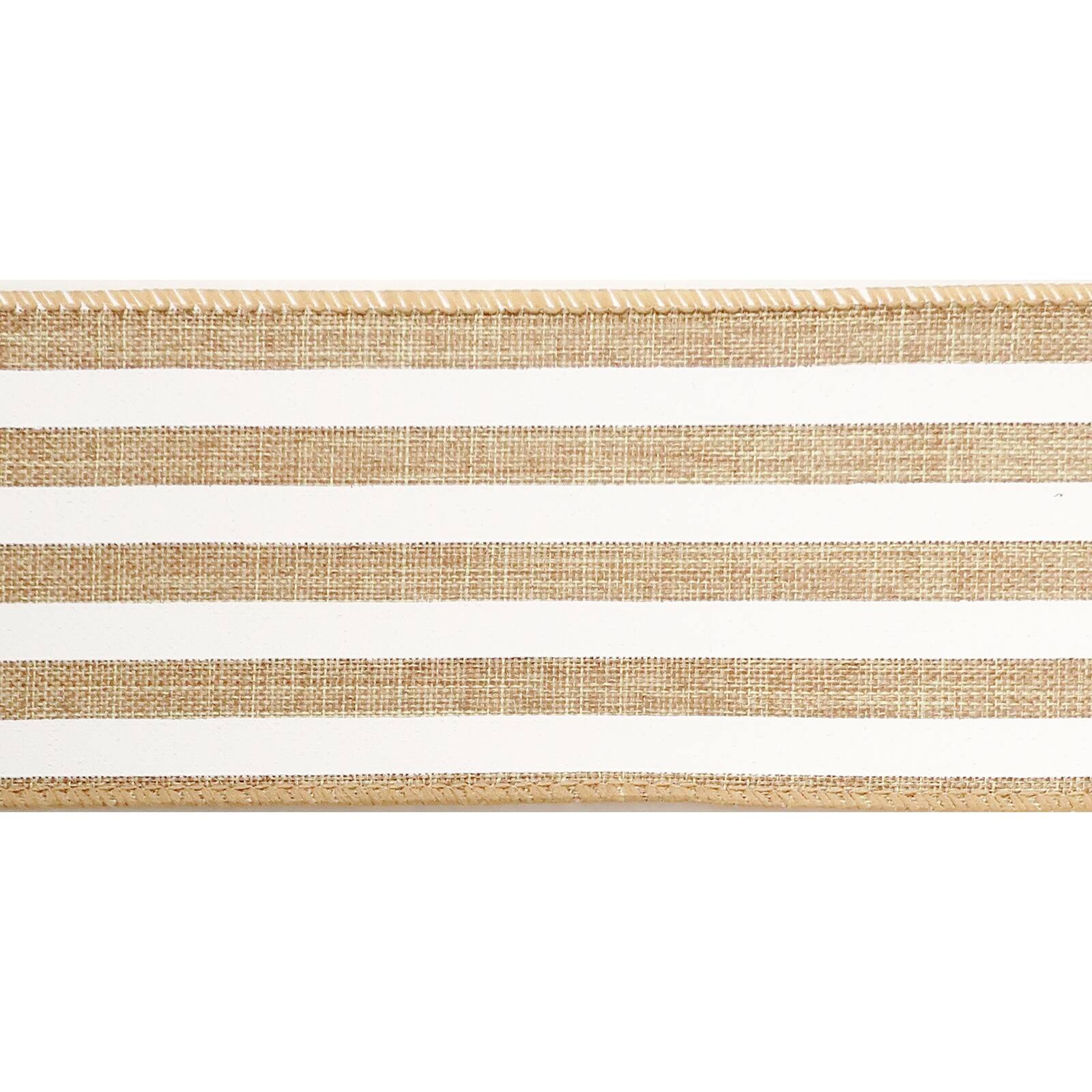 12 Pack: 2.5" x 25ft. Faux Linen Wired Stripe Ribbon by Celebrate It™