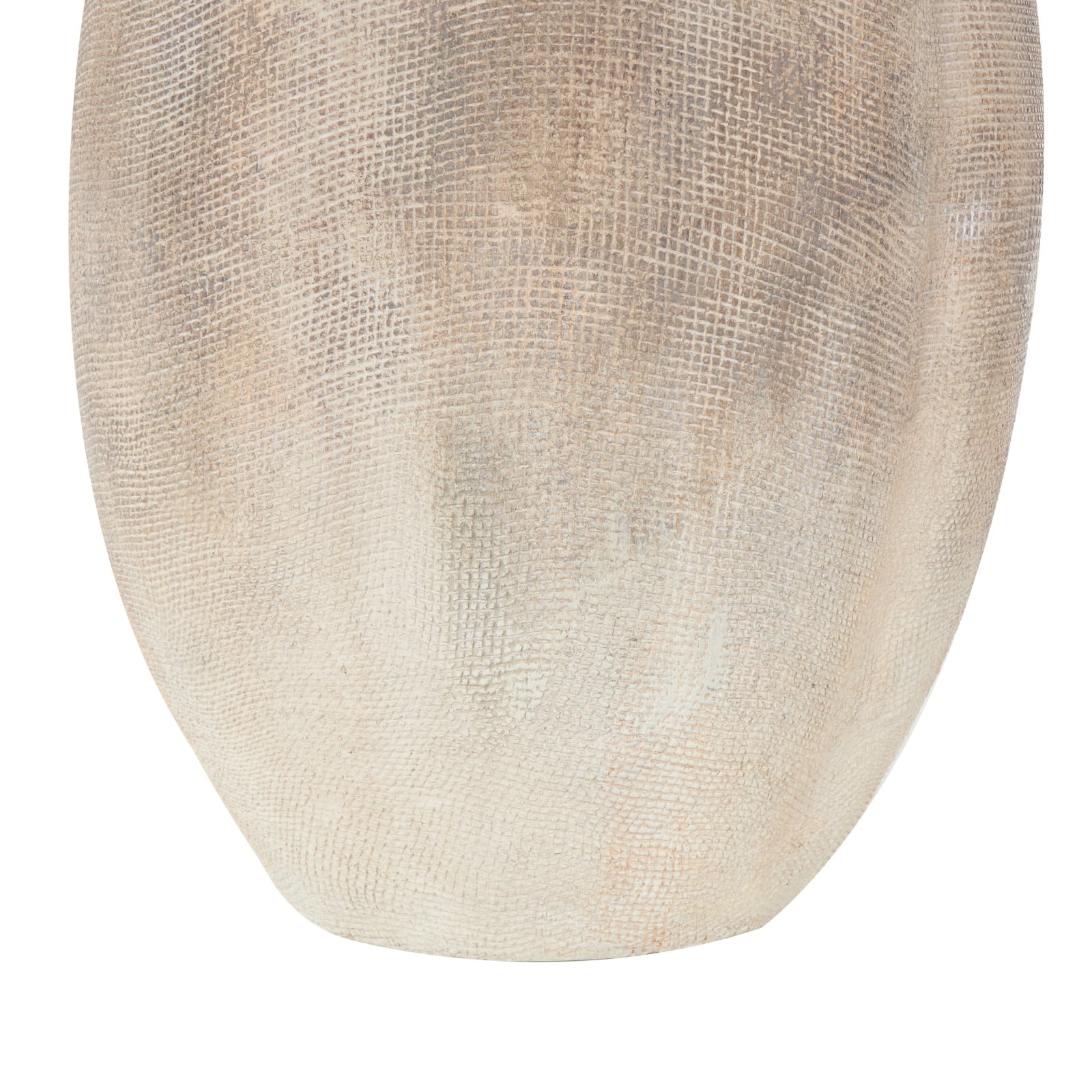 20" Cream Antique with Checkered Patterns Magnesium Oxide Decorative Vase