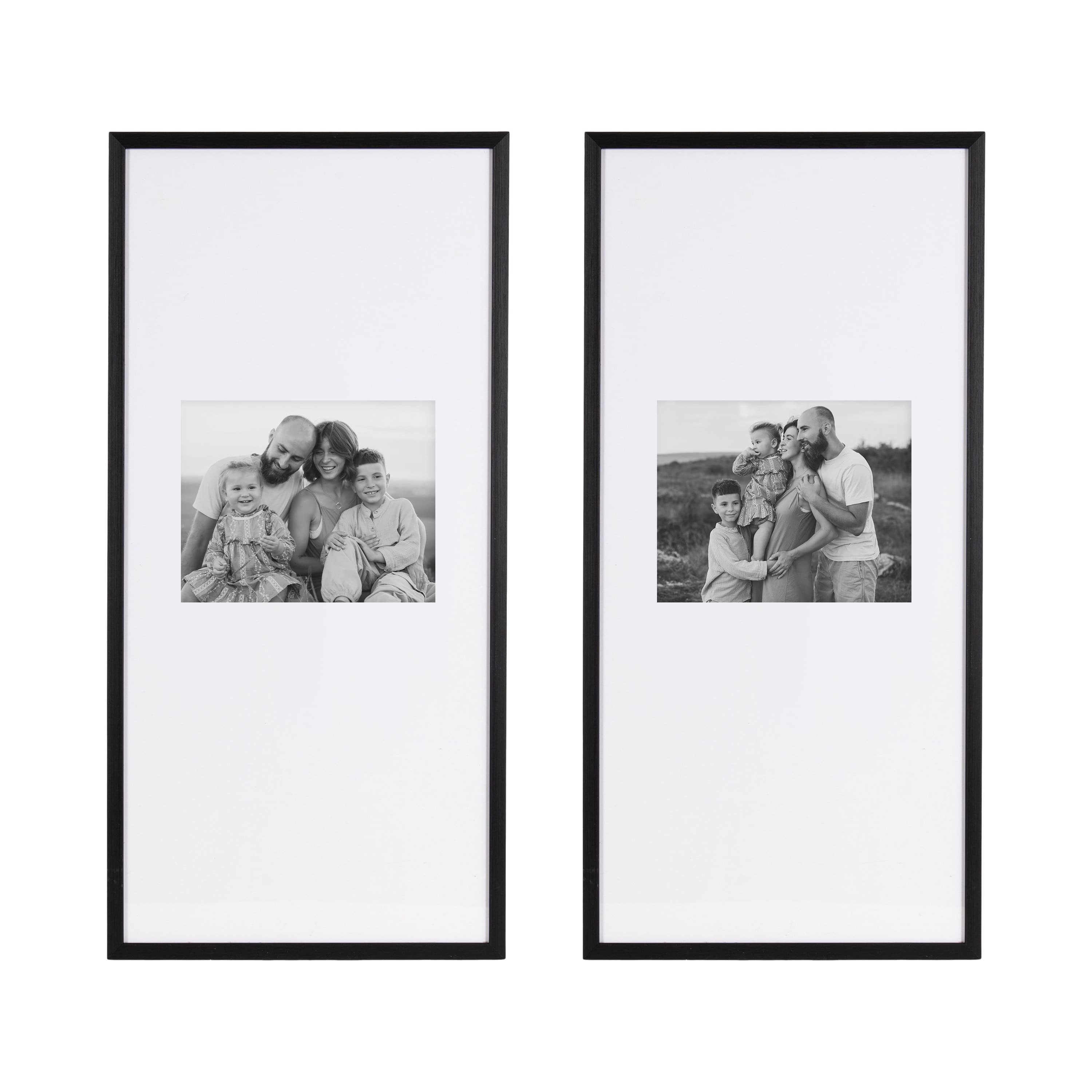 Kate and Laurel Gallery 14" x 30" Photo Frames 8" x 10" with Mat, 2ct.