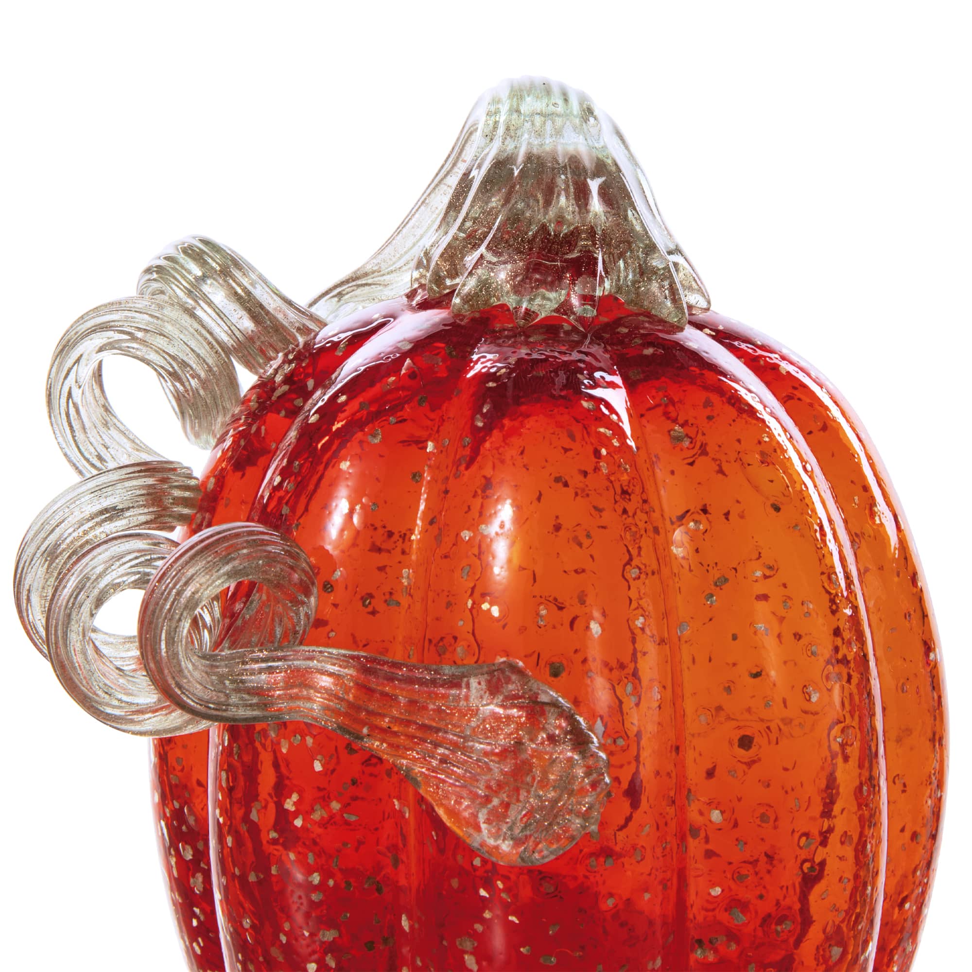 Glitzhome®  Red Glass Pumpkin & Gourd Set