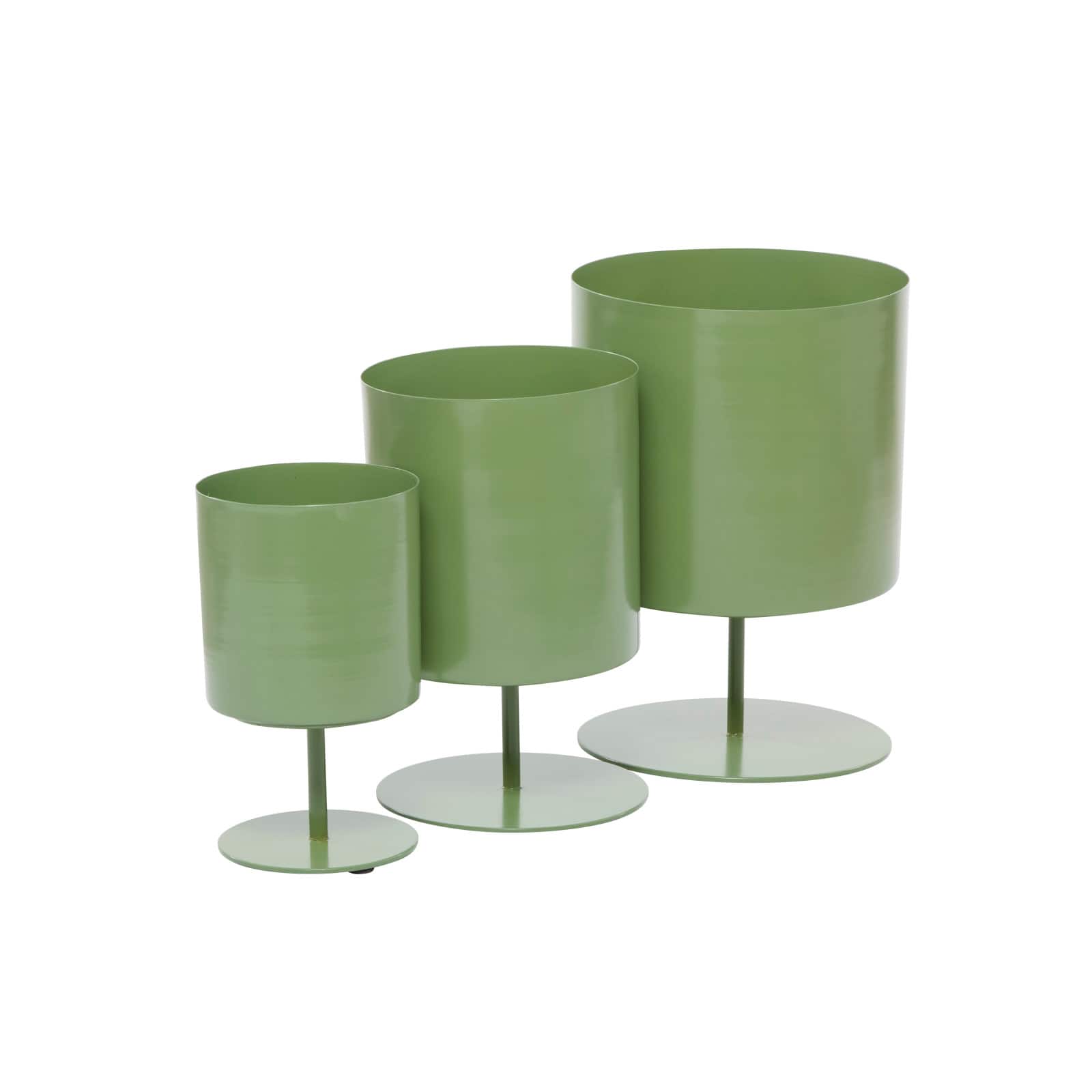 Green Modern Metal Planter Set