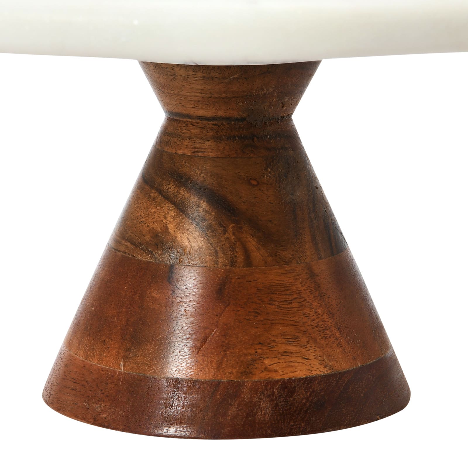 Hello Honey® 12" Marble Pedestal with Wood Base Stand