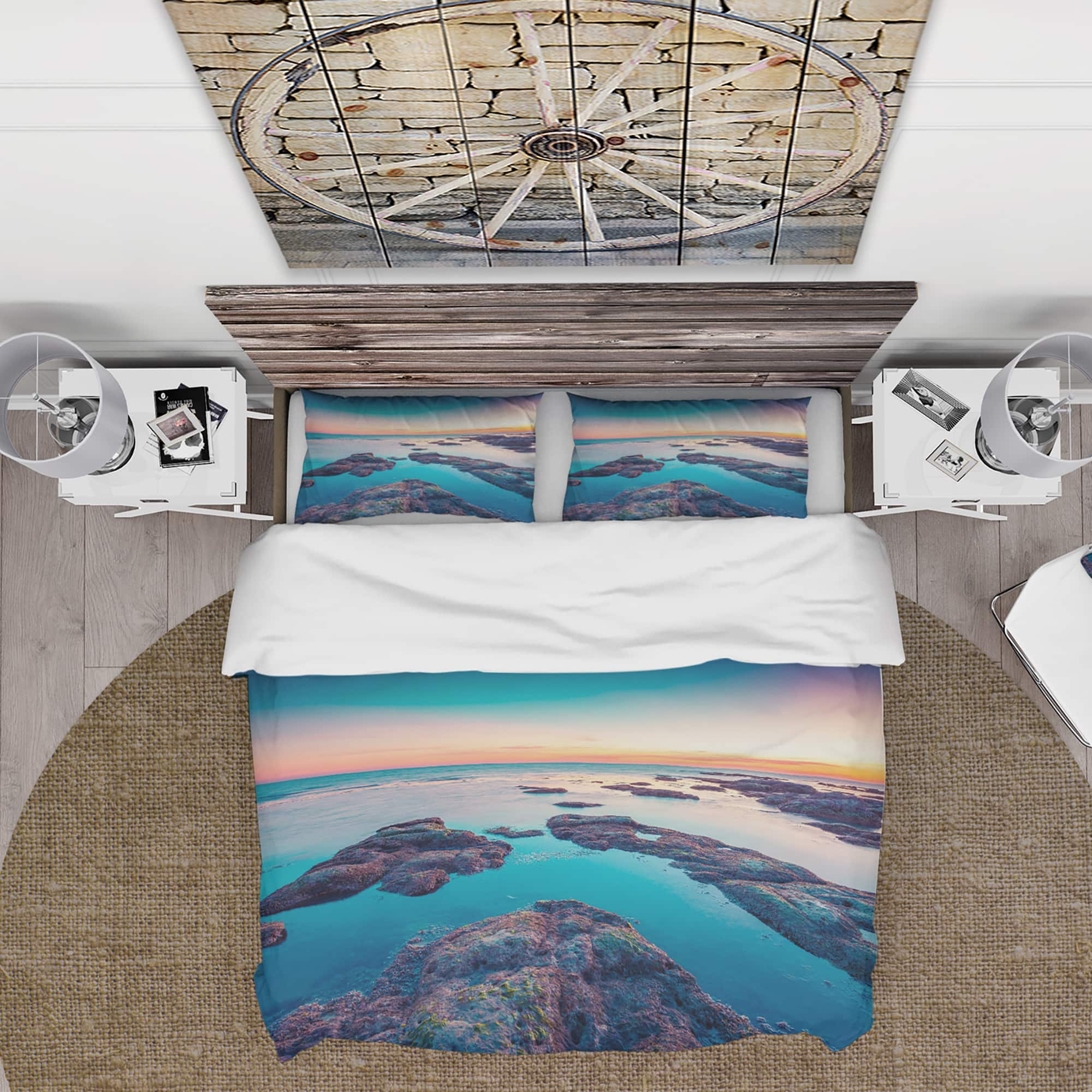 Designart 'Blue Sicily Island' Coastal Bedding Set