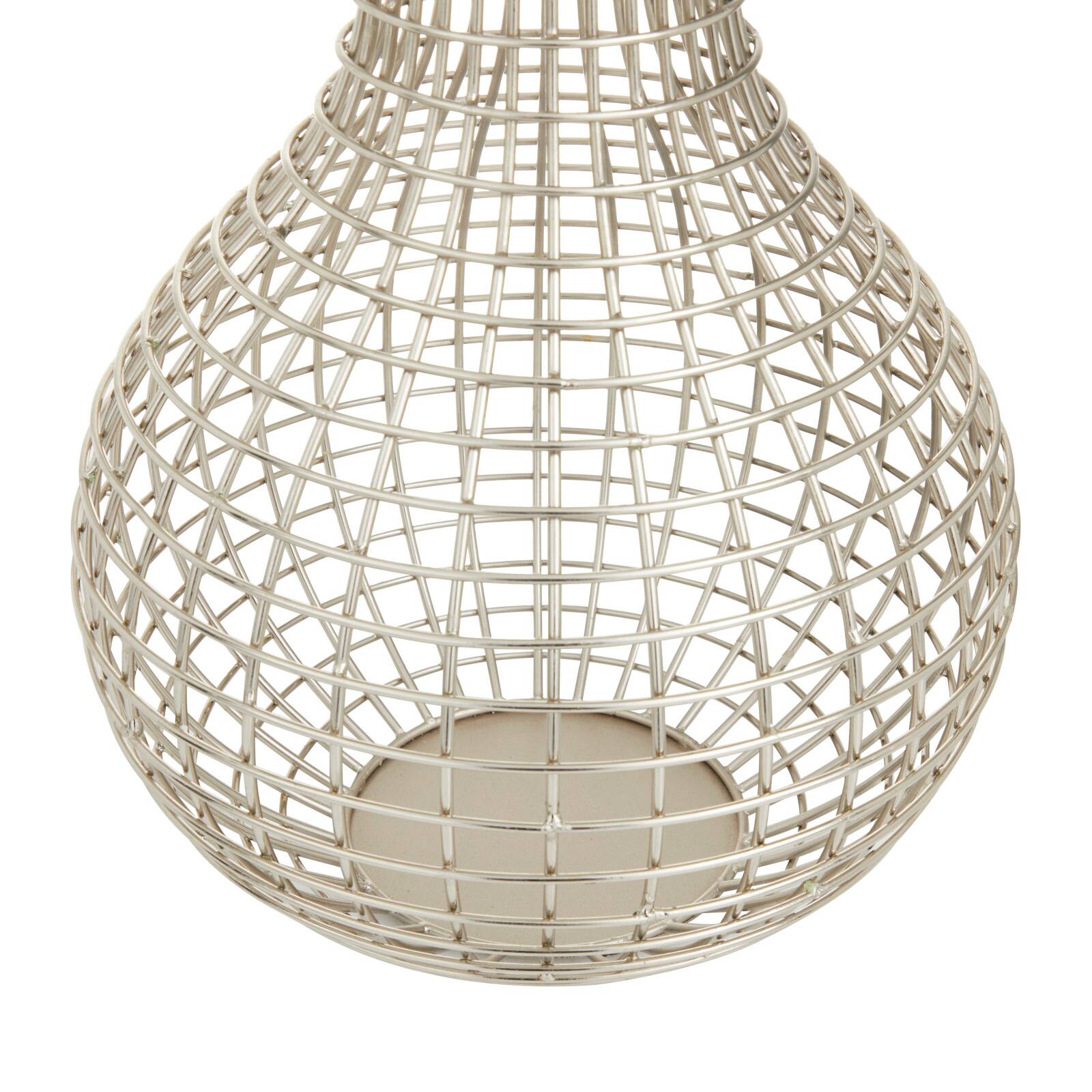 CosmoLiving by Cosmopolitan Silver Iron Modern Vase, 13" x 13" x 14"