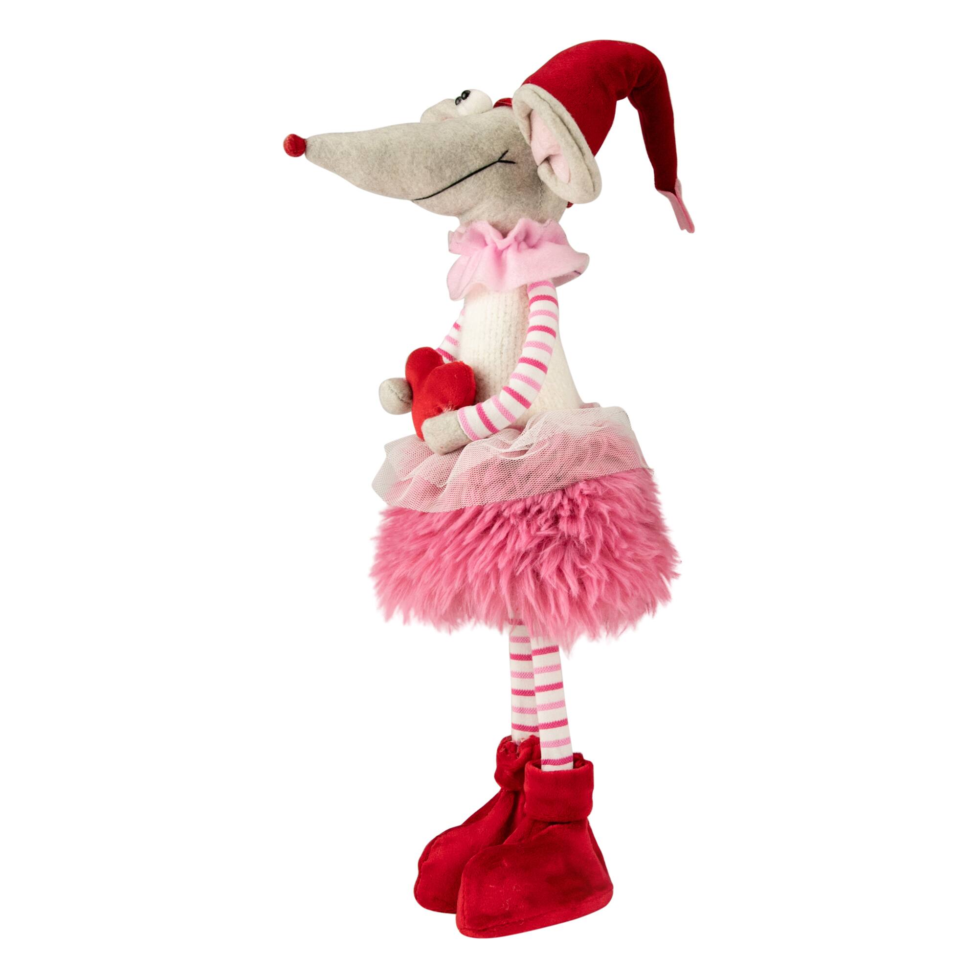 20" Standing Plush Girl Mouse Valentine's Day Figure