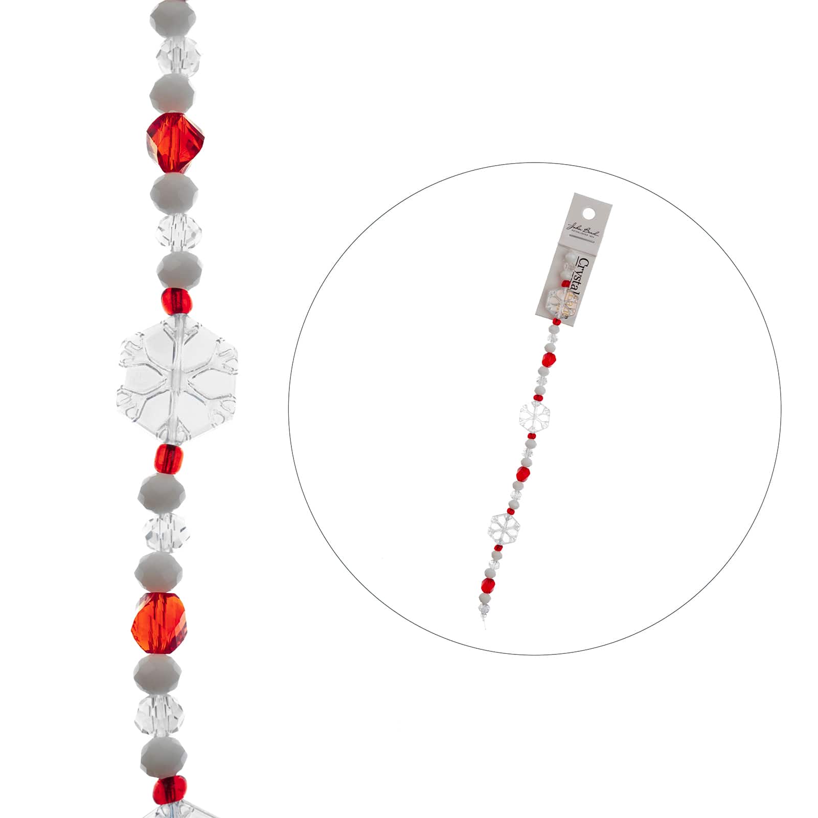 Crystal Lane DIY 7" Lampwork Designer Holiday Glass Bead Strand