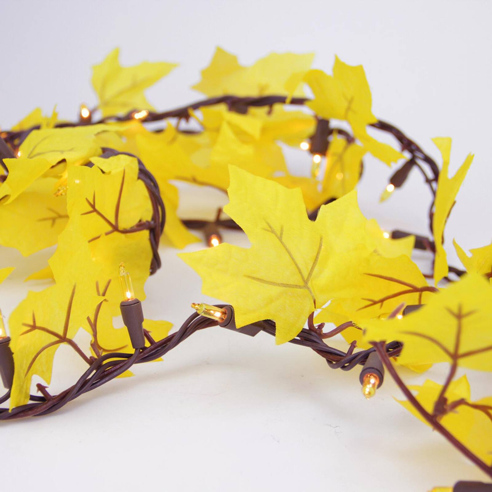 50ct. Yellow Leaf Light Garland
