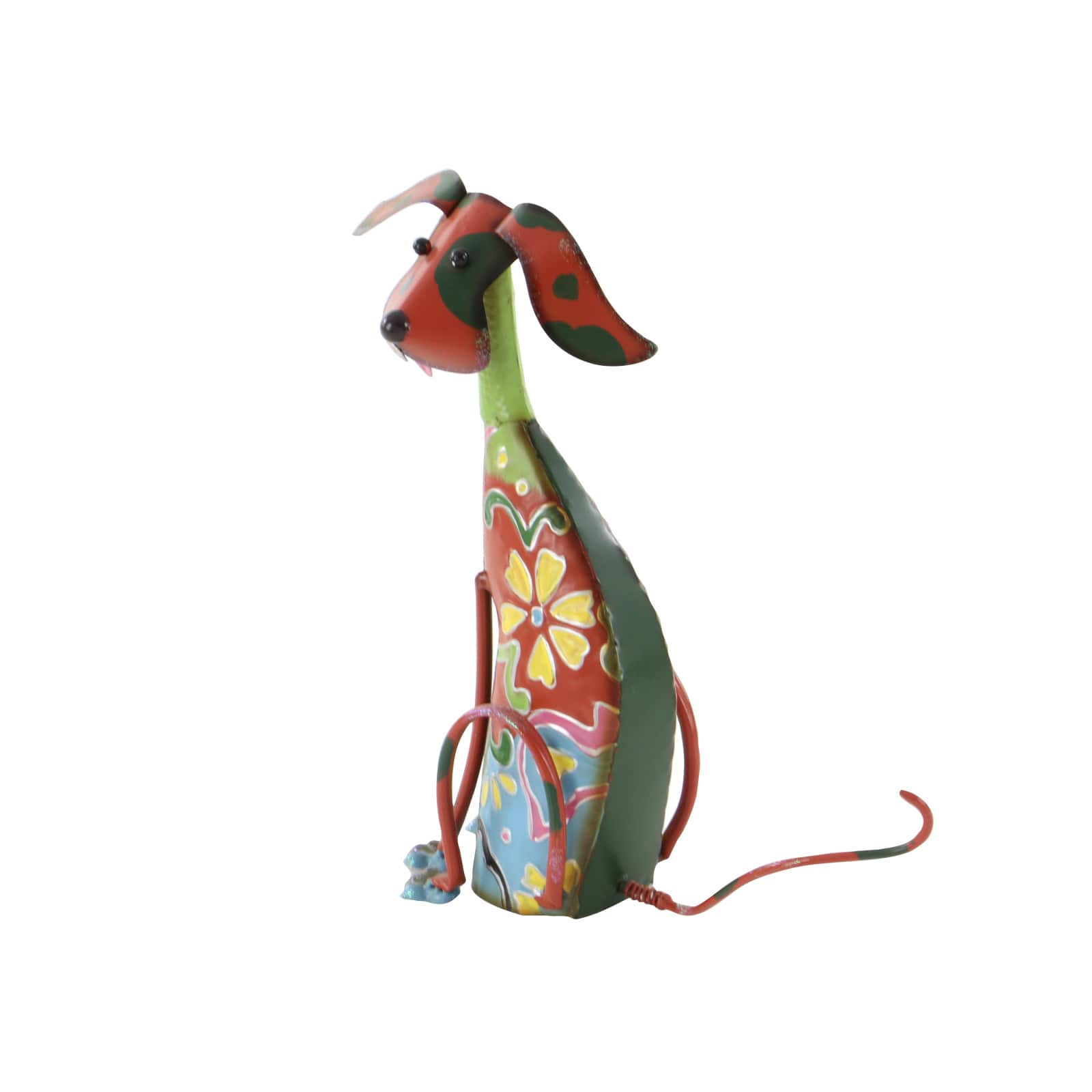 17" Iron Eclectic Dog Garden Sculpture