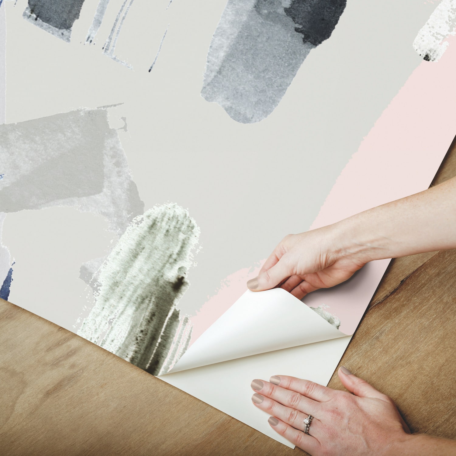 RoomMates Tamara Day Gray Abstraction Peel & Stick Wallpaper Mural