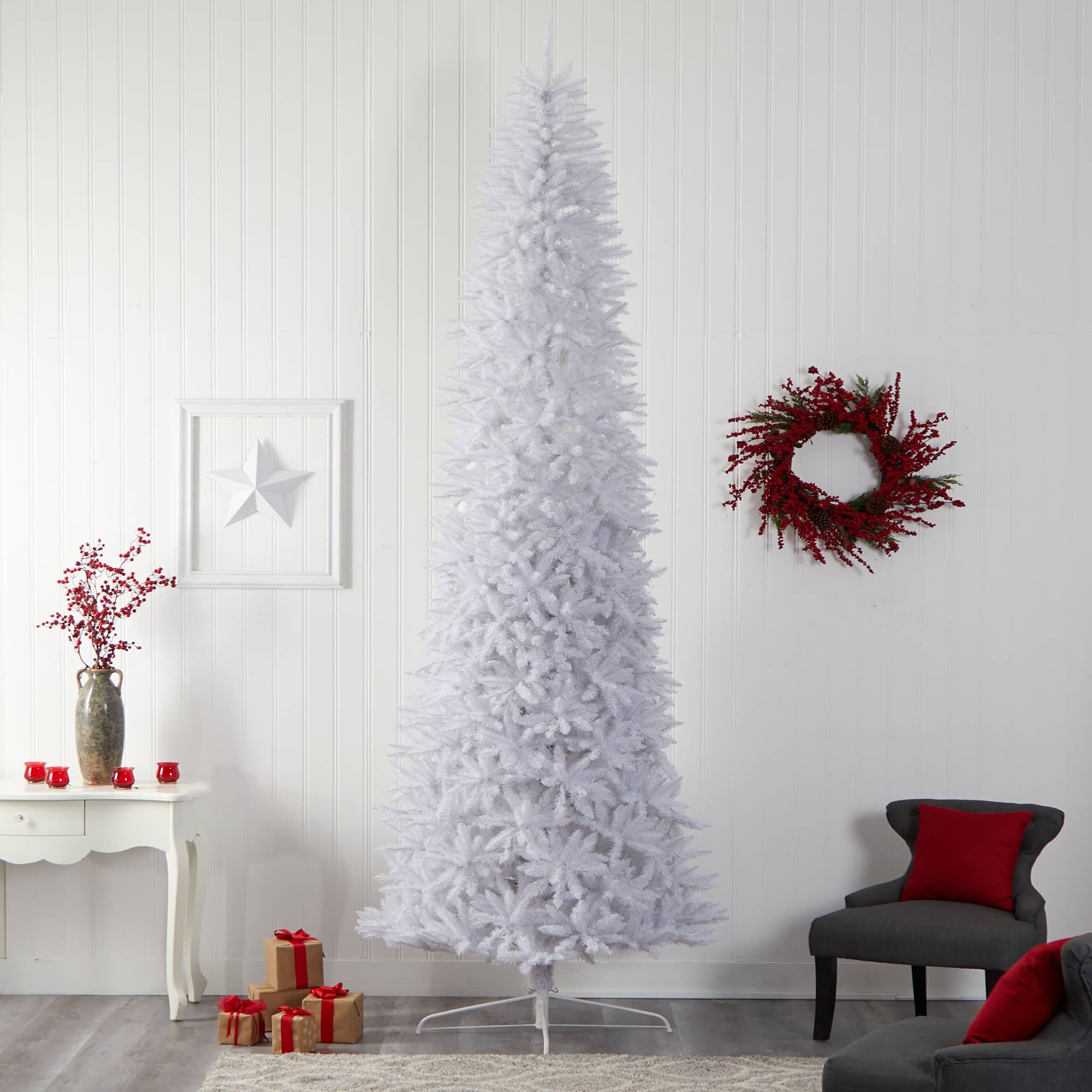 12ft. Unlit Slim White Artificial Christmas Tree