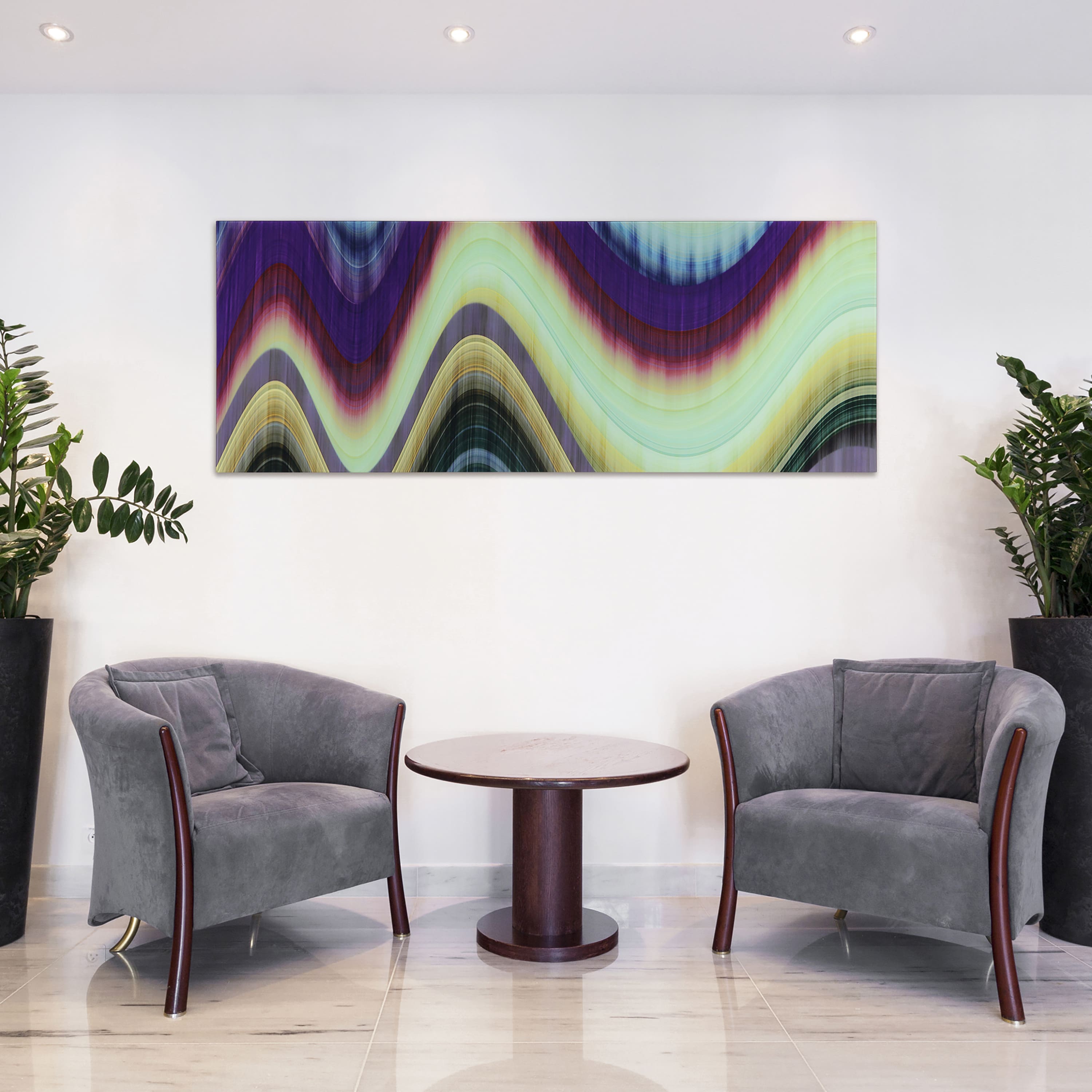 Empire Art Direct 24" x 63" Rumba Abstract 3 Frameless Free Floating Printed Tempered Glass Wall Art