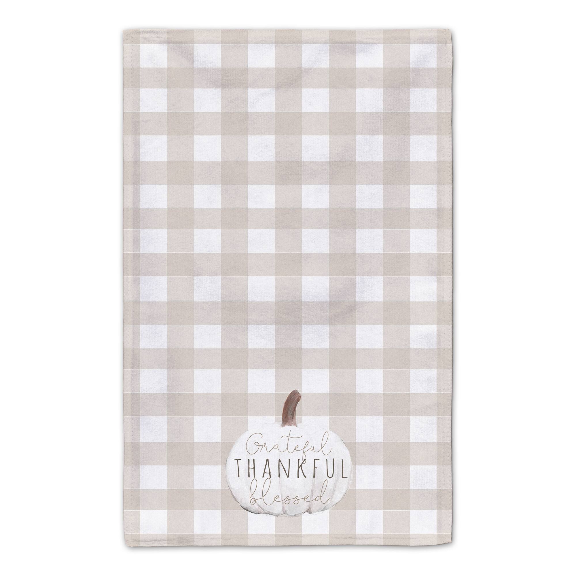 Grateful White Pumpkin Tea Towel Set