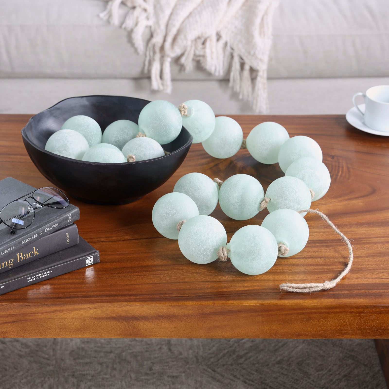 8ft. Extra Long Handmade Glass Beaded Garland with Tassels