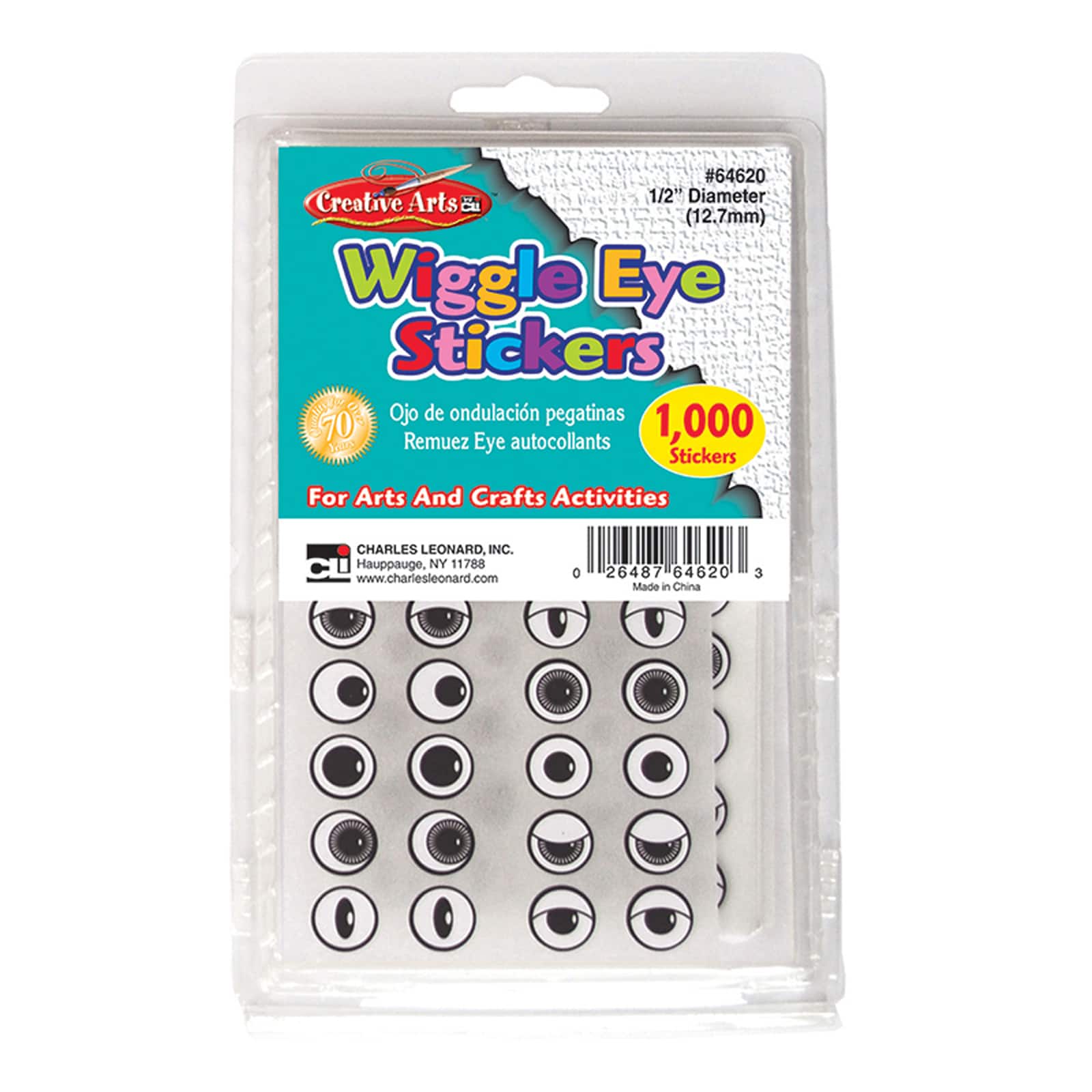 Creative Arts Wiggle Eyes Stickers, 3 Packs of 1000