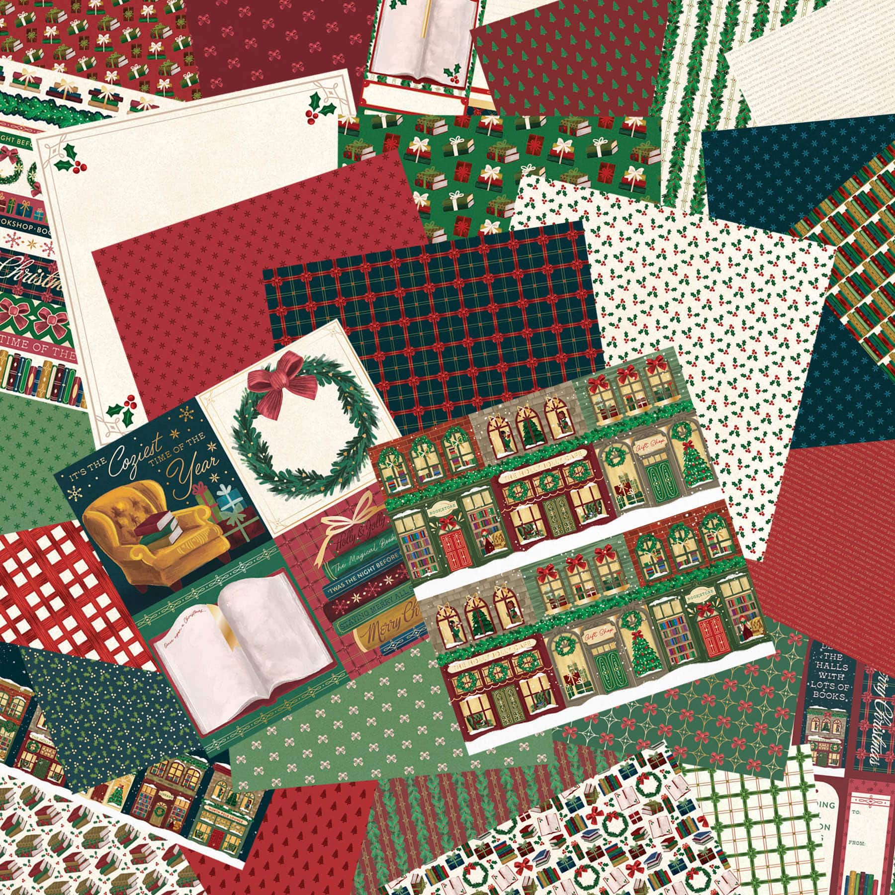 12" x 12" Jingle Books Cardstock Paper Pad by Recollections™, 58 Sheets