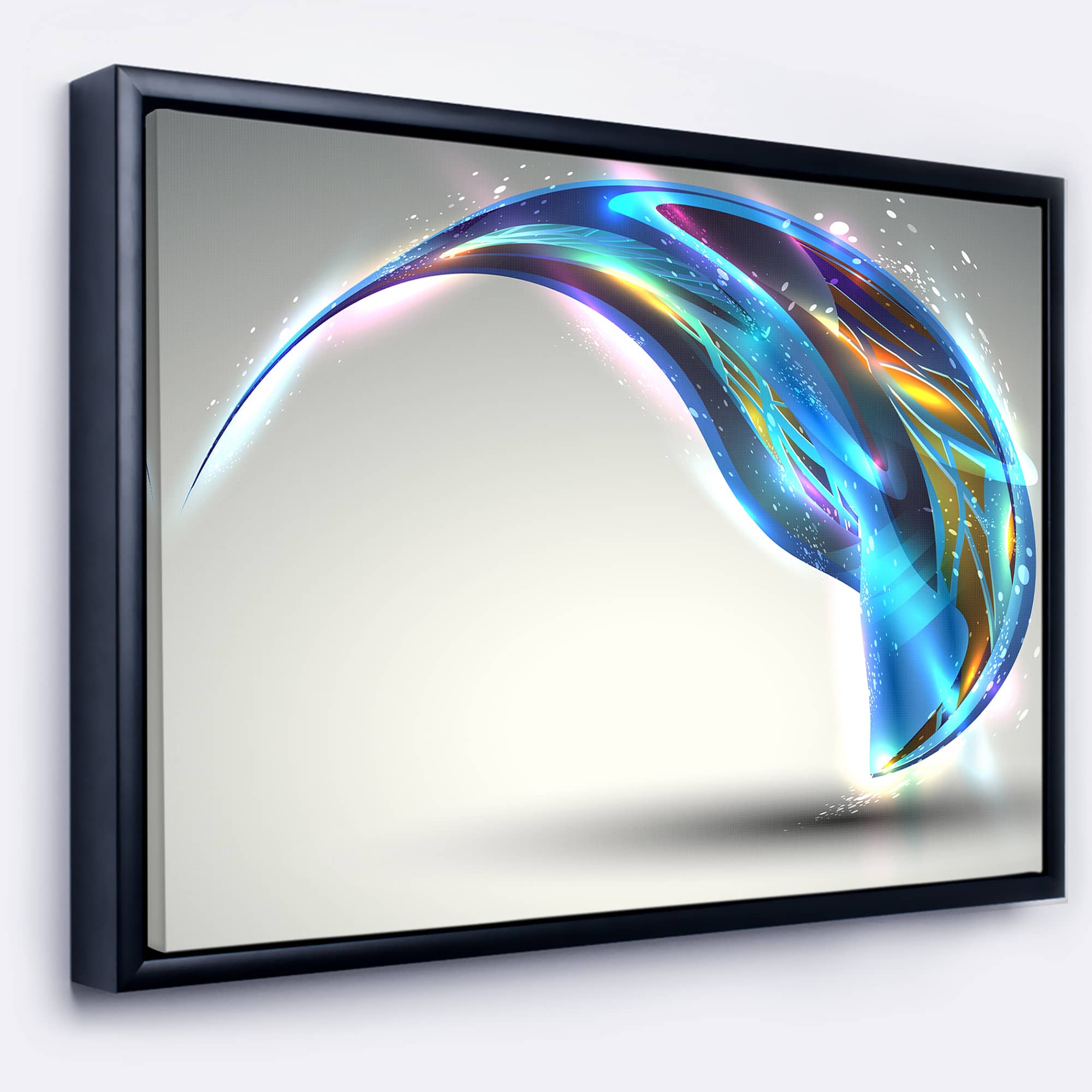 Designart - Fantastic Abstract Illustration - Contemporary Canvas Art Print in Black Frame