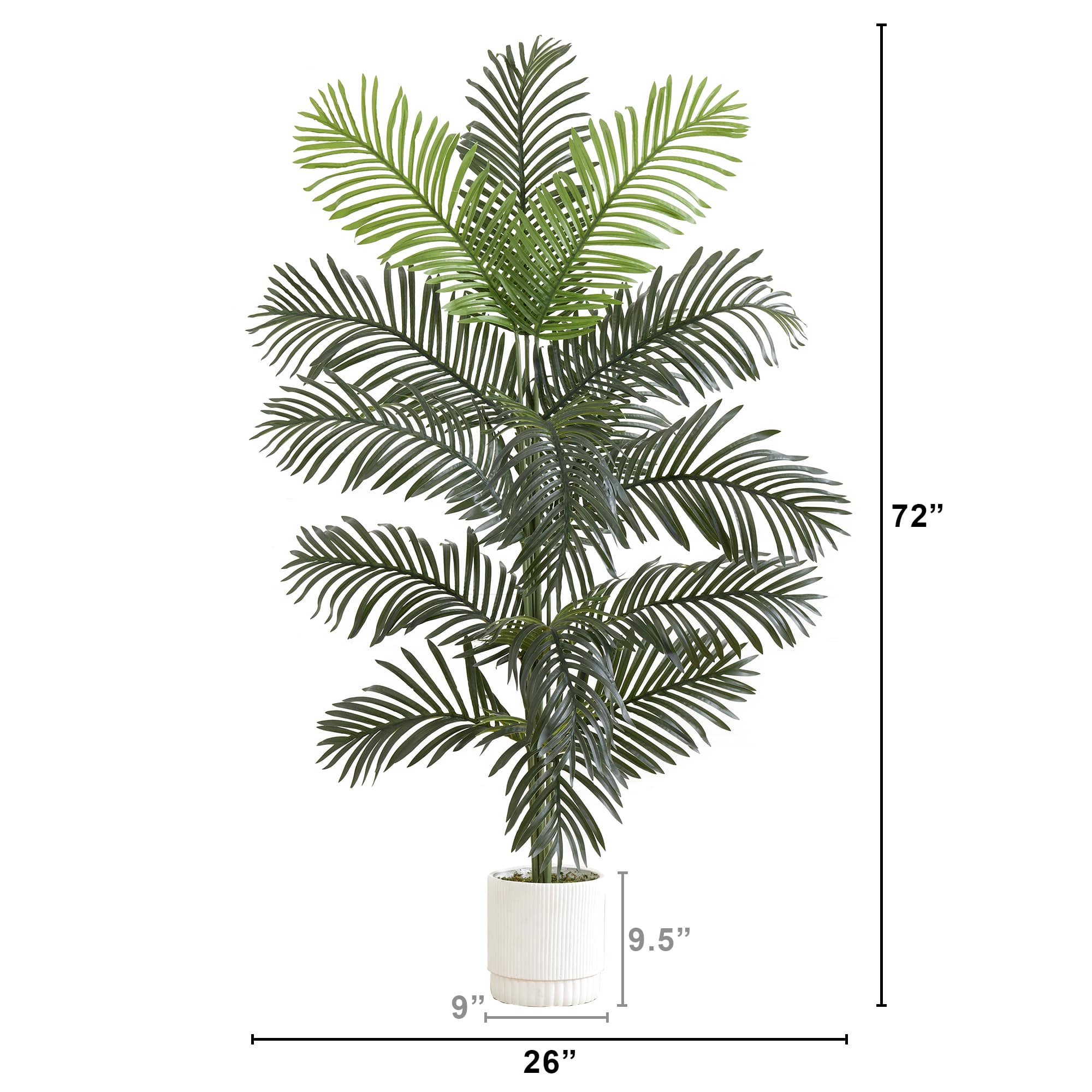 6ft. Artificial Paradise Palm with White Decorative Planter