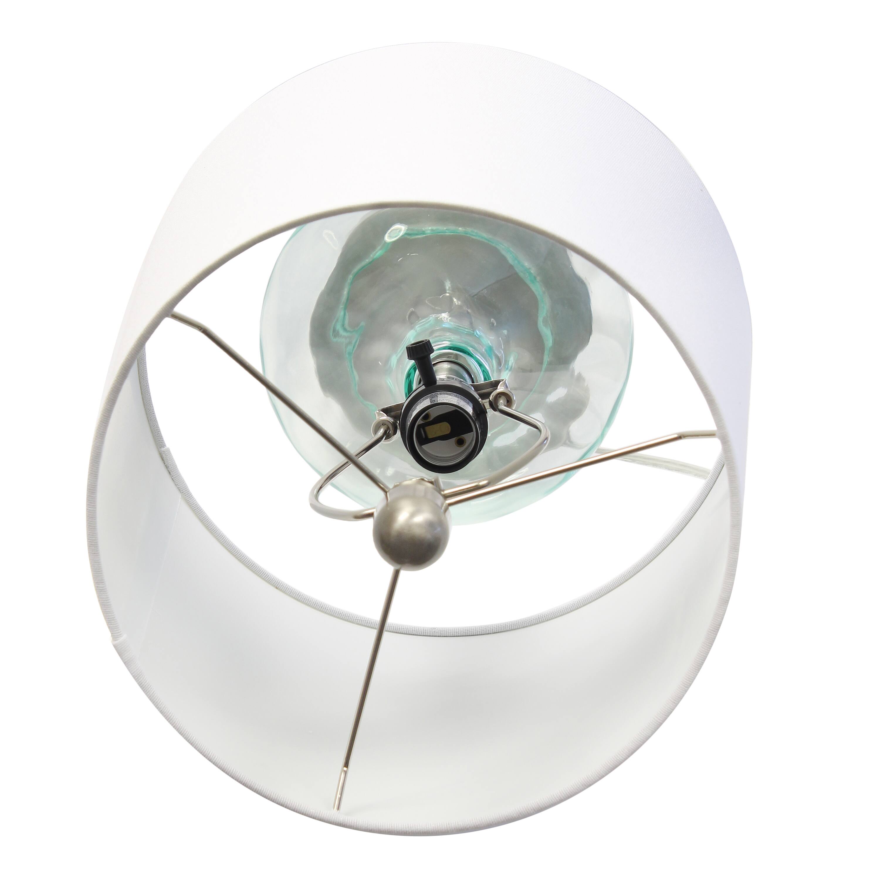 JAC Styles 23.25" Teal Sophia Rippled Glass Table Lamp