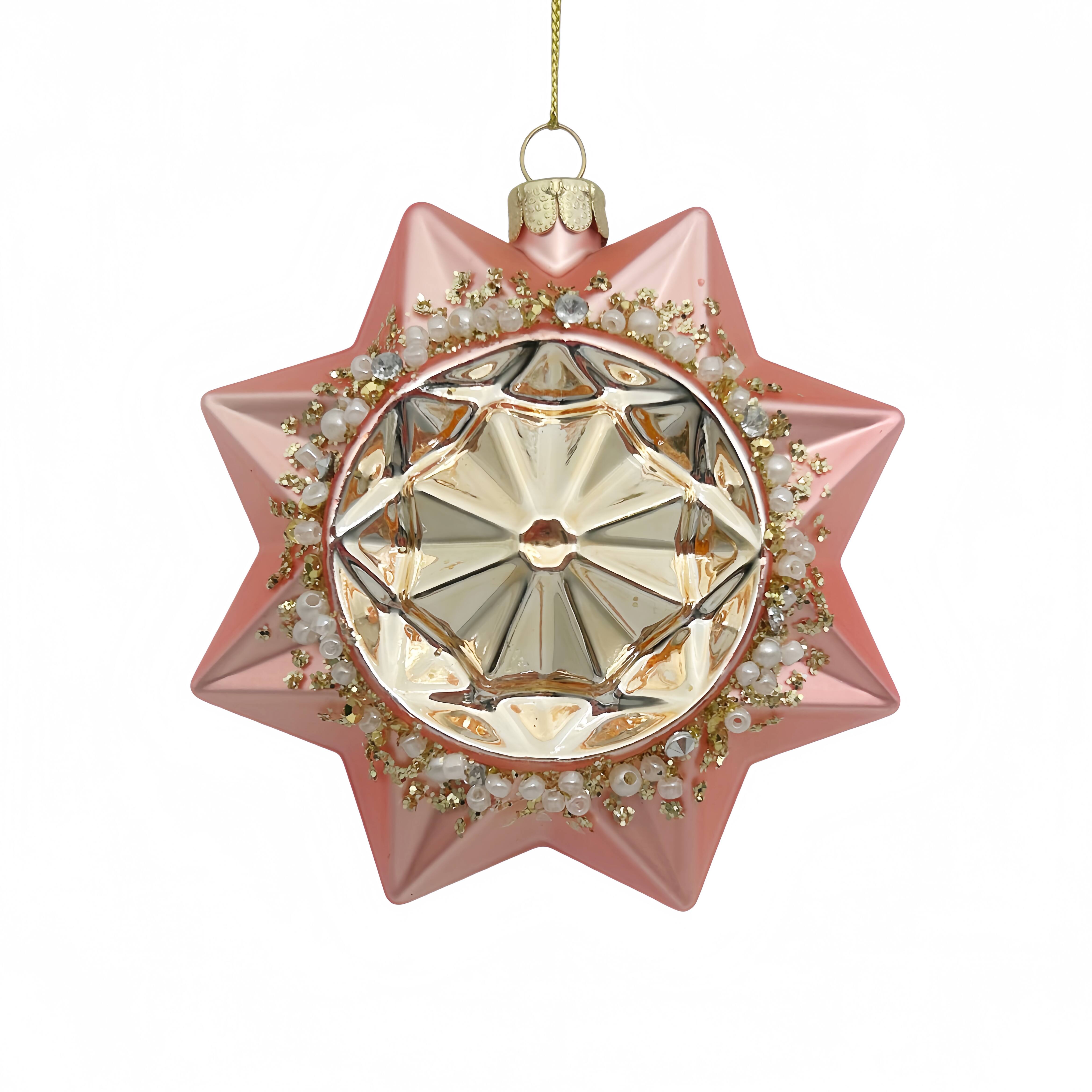 3.75" Pink Star Glass Ornament by Ashland®