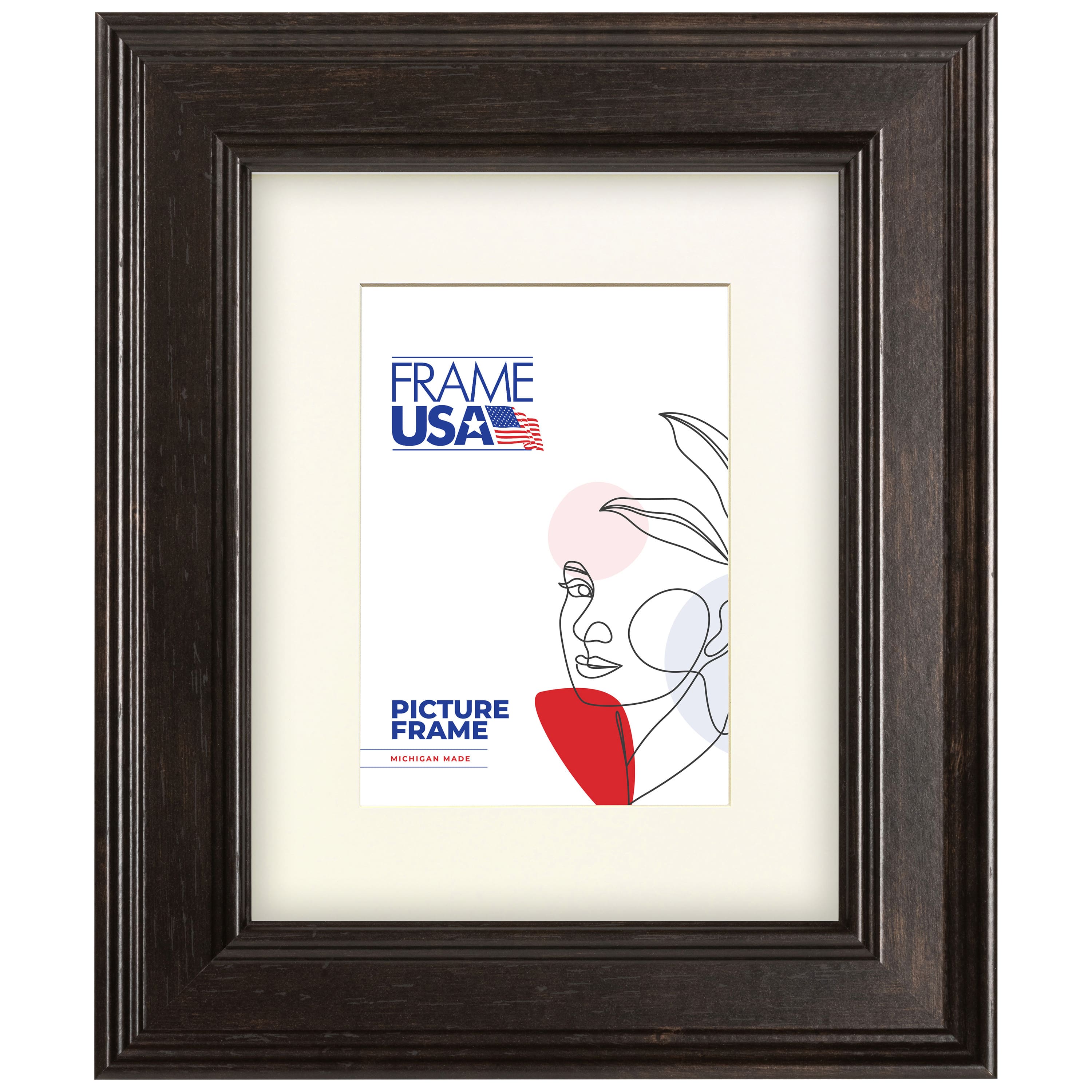 Frame USA Café Beveled Espresso Single Image Picture Frame with Mat