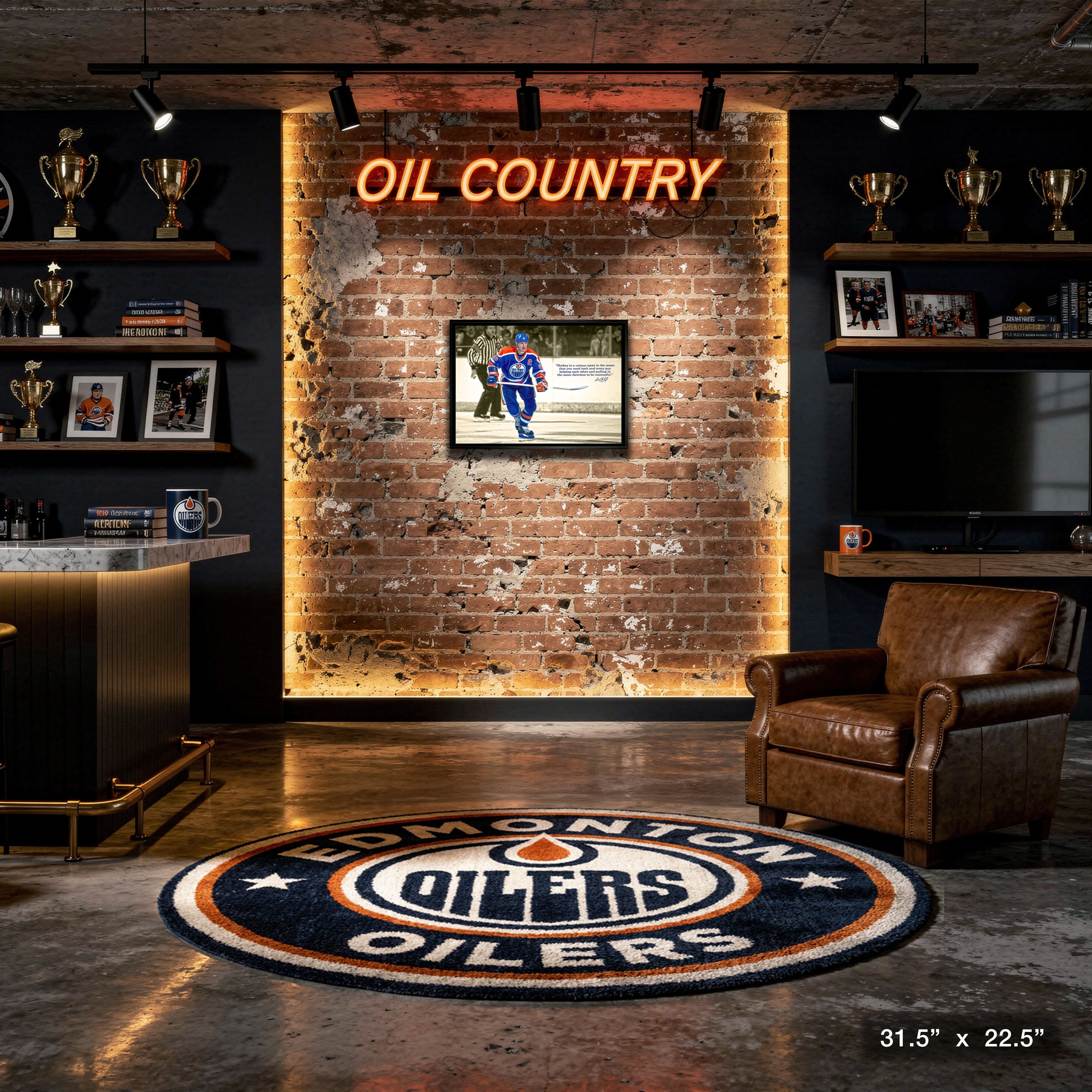 Wayne Gretzky Edmonton Oilers Framed 20" x 29" Skating Canvas with Quote 31.5" x 22.5"