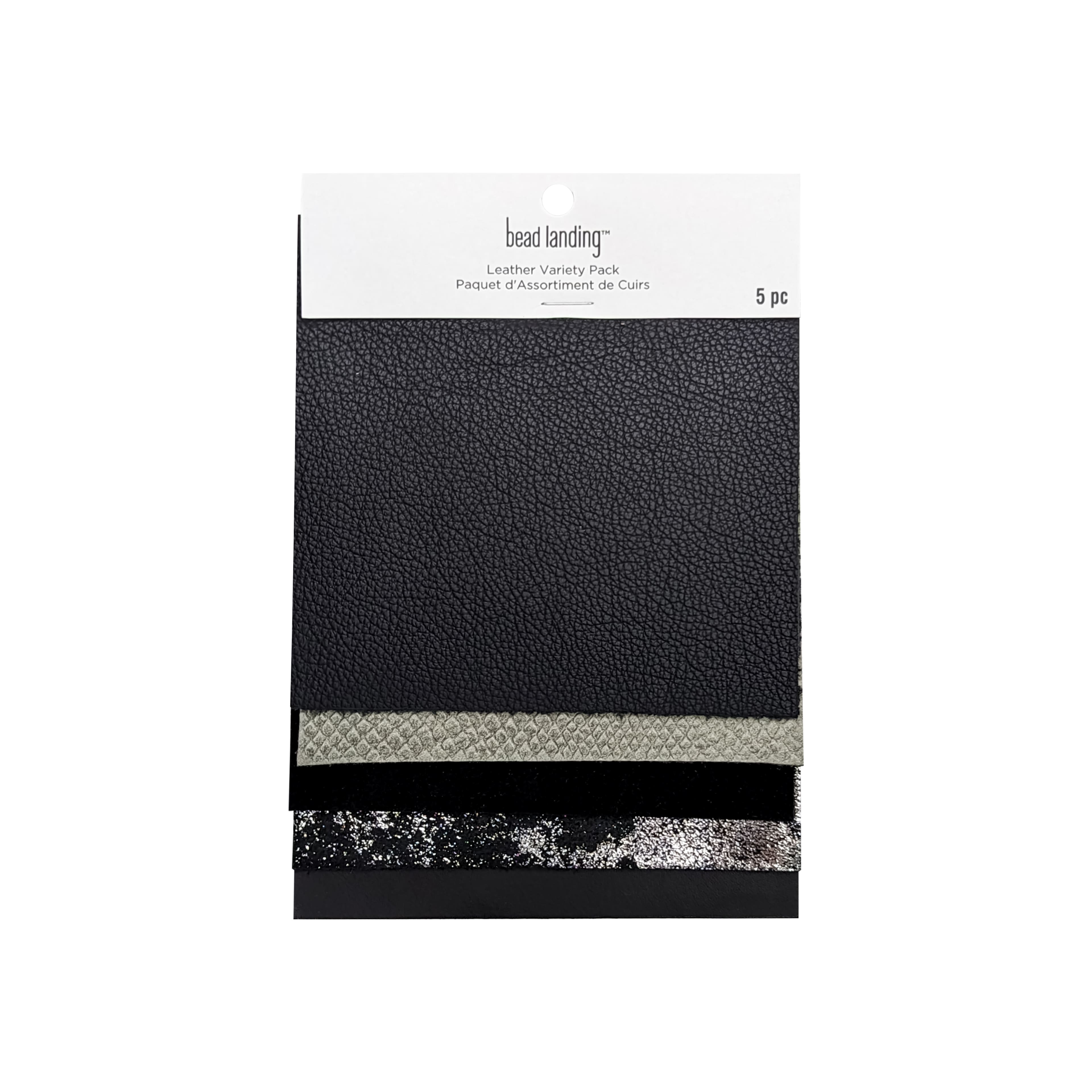 5" Black Square Leather Flats Mix by Bead Landing™