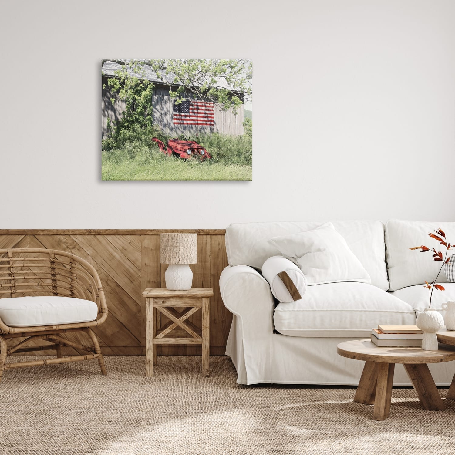 Stupell Industries Americana Lush Country Greenery Canvas Wall Art