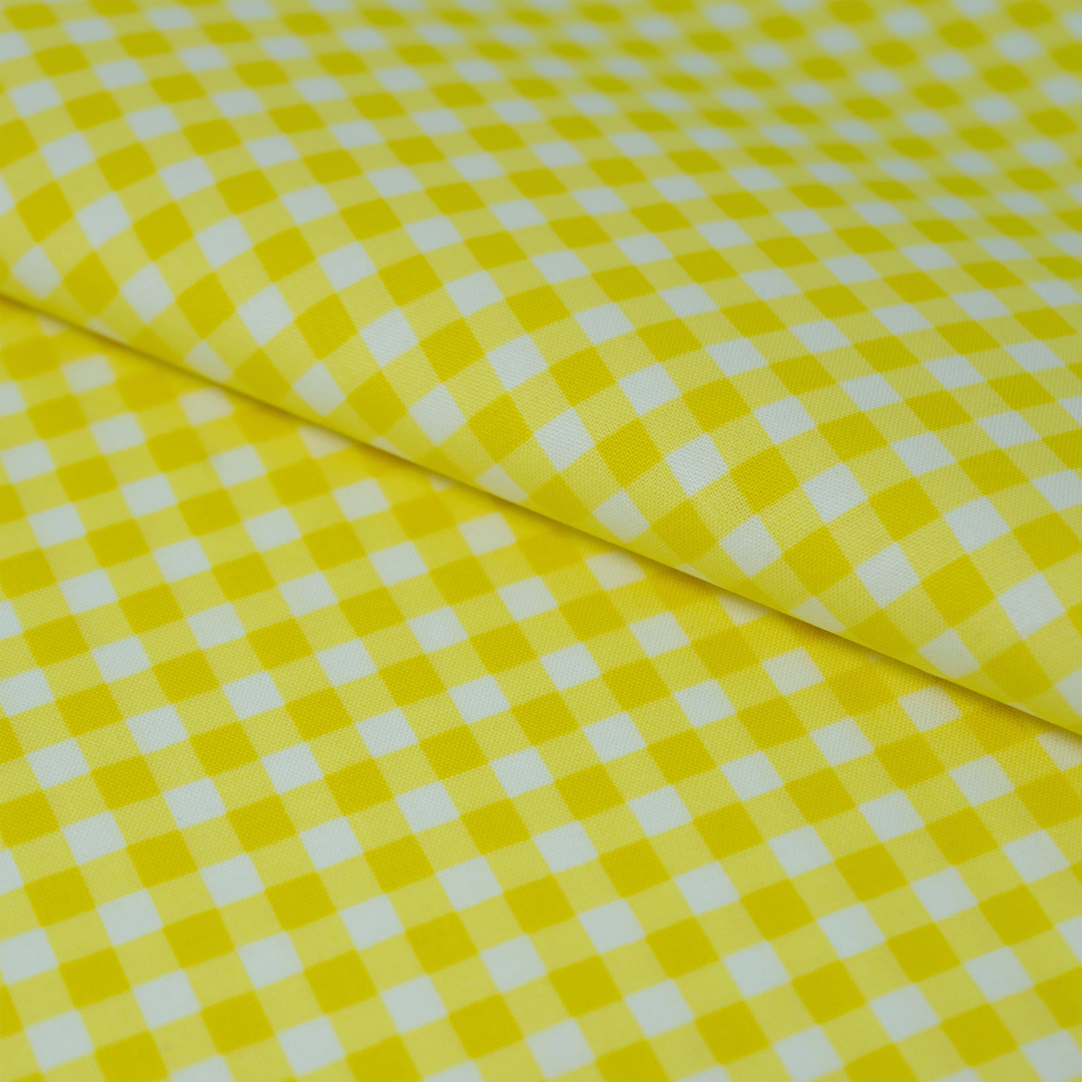 SINGER Yellow & White Plaid Print Cotton Fabric Fat Quarter