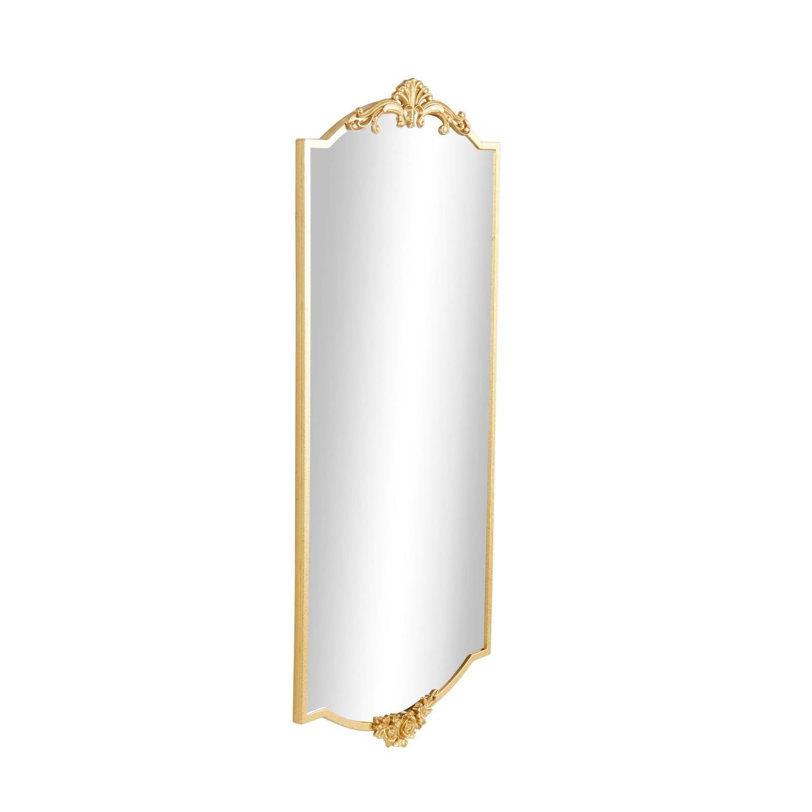 Gold Floral Embellished Metal Room Wall Mirror