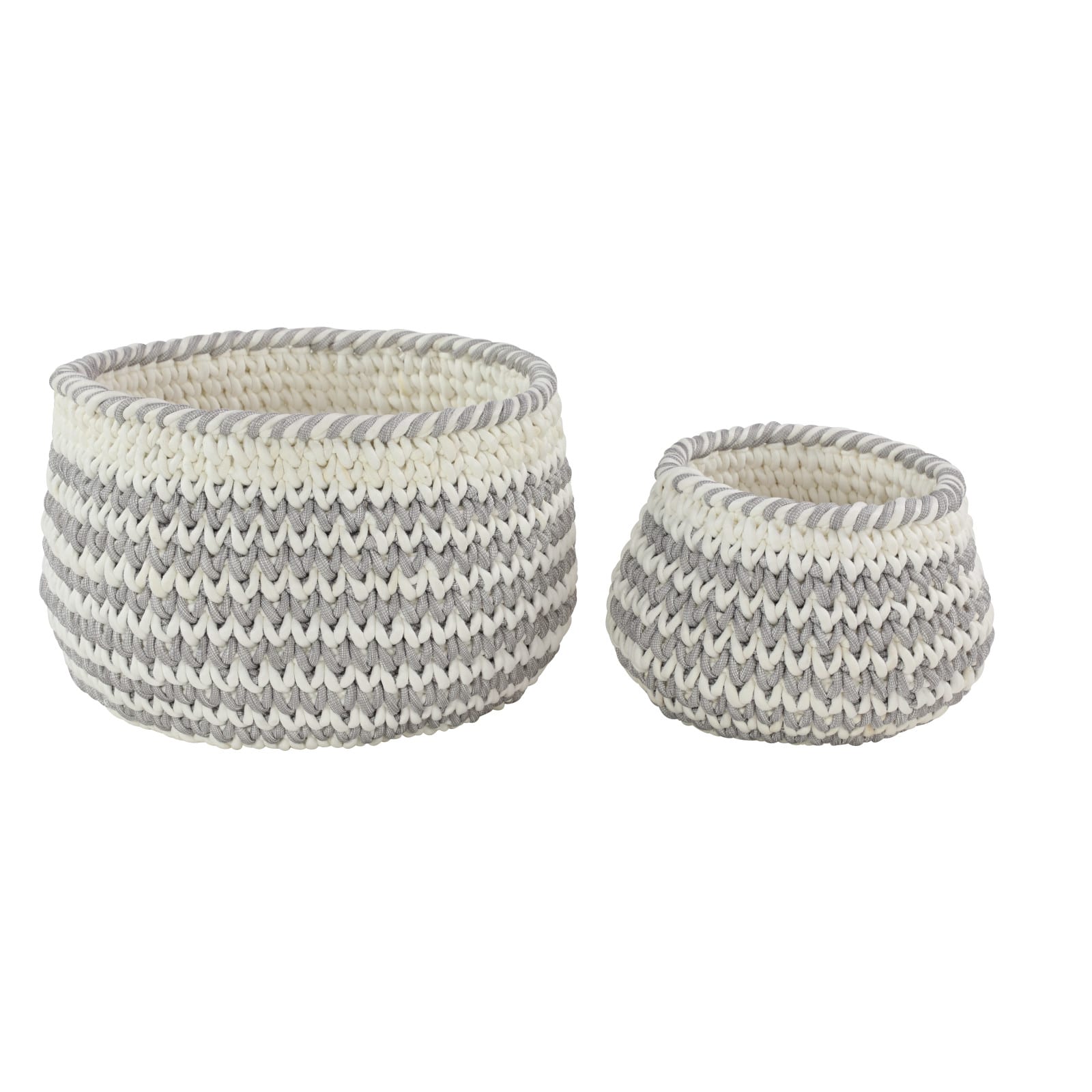 Gray Polyester Country Storage Basket Set
