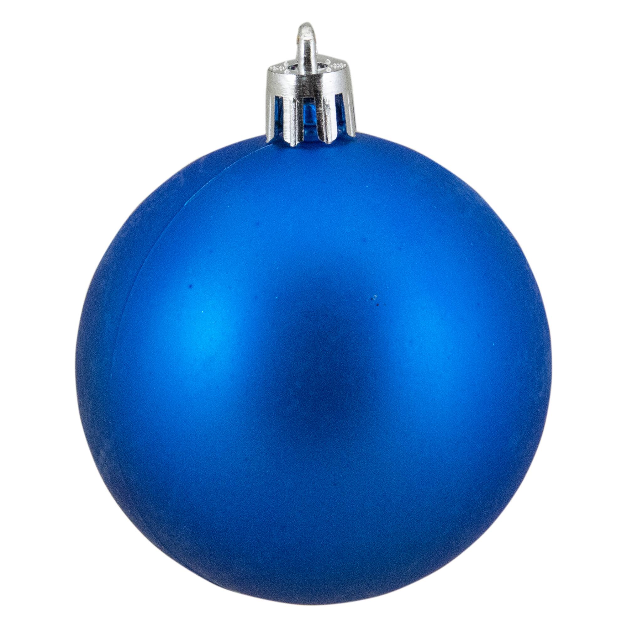 60ct Matte Lavish Blue Shatterproof Ball Ornaments