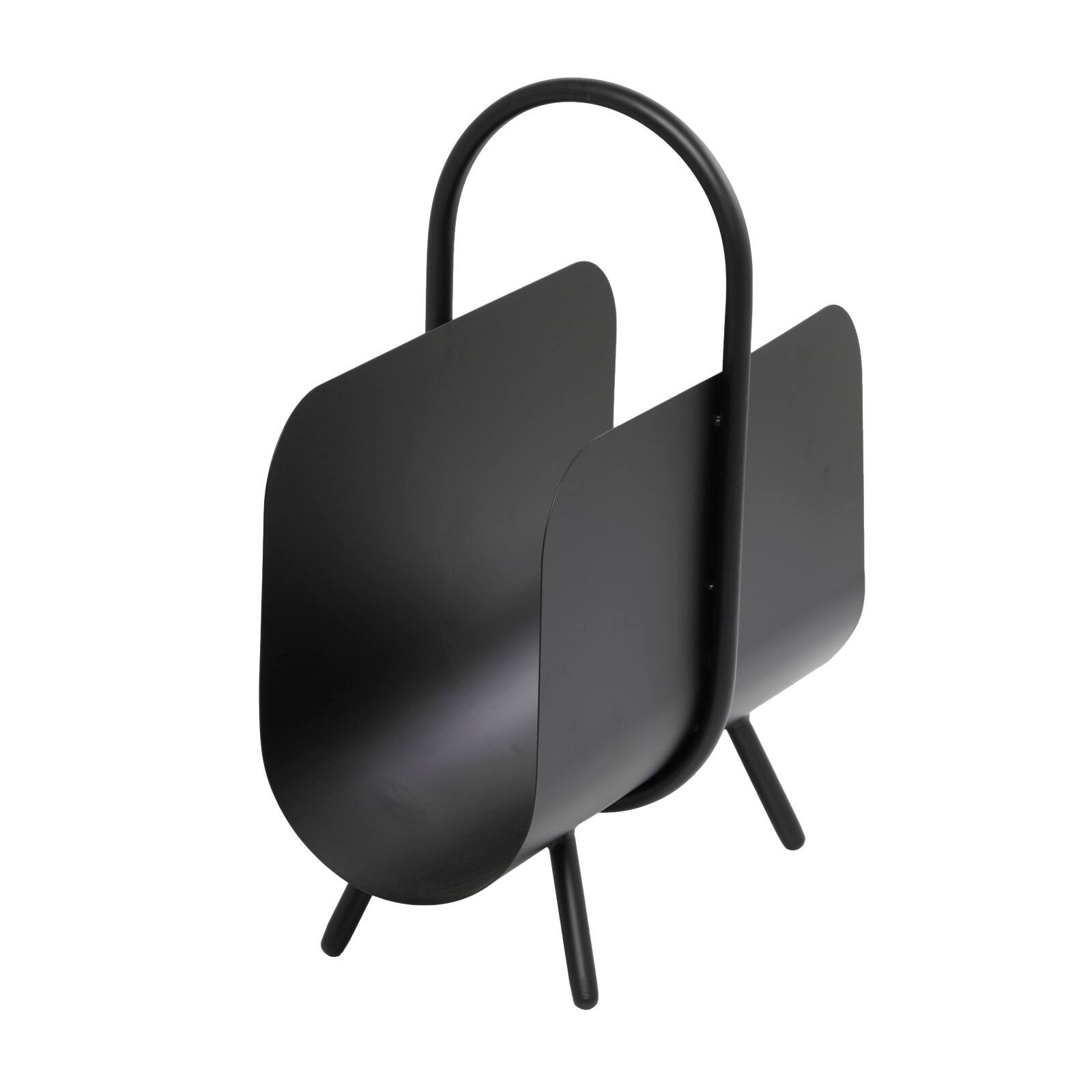 20" Black Metal Curved Magazine Holder