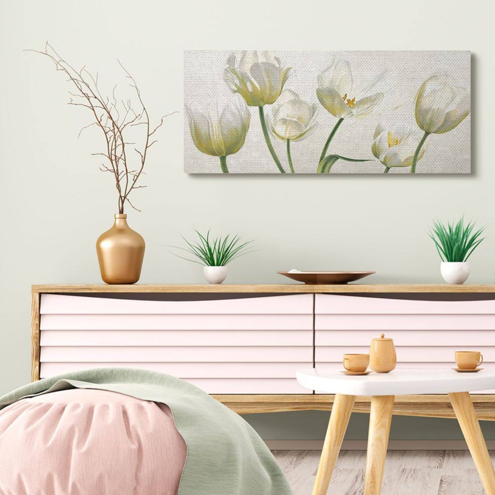 Stupell Industries Soft White Blooming Tulip Petals Canvas Wall Art