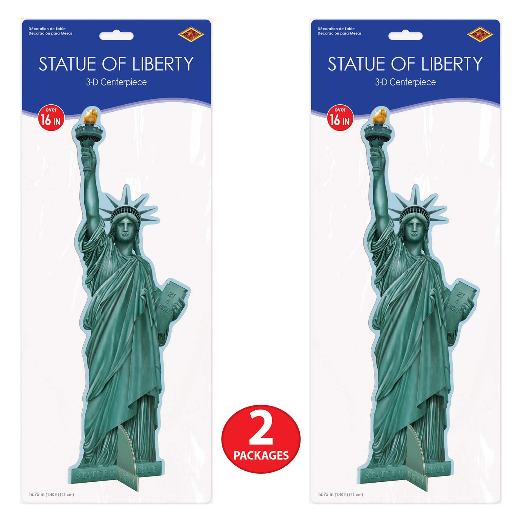 Beistle 16.75" 3D Statue of Liberty Centerpieces, 2ct.
