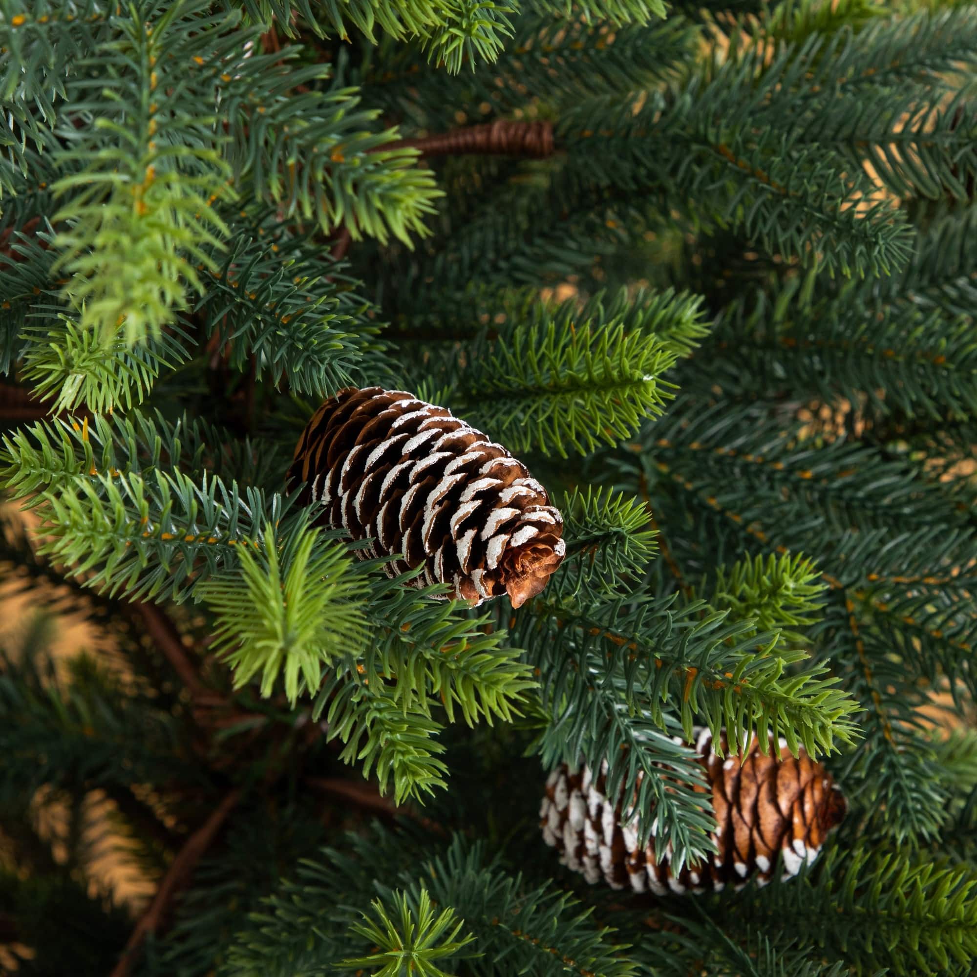 Nearly Natural 4ft. Unlit Artificial Balsam Fir Christmas Tree with Pinecones in Jute Wire Planter