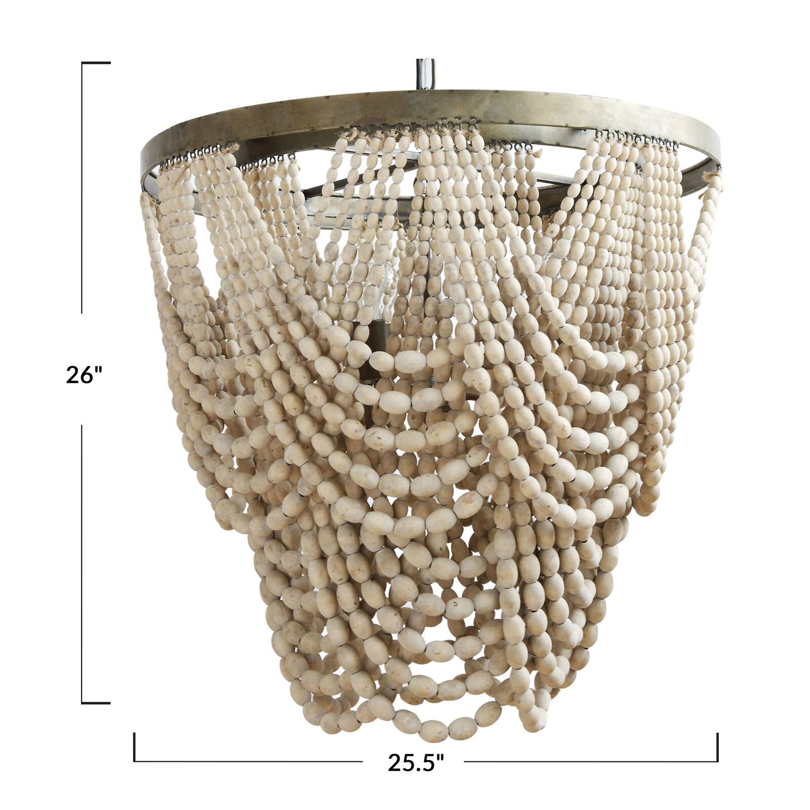 Hello Honey® 26" 2-Tier Draped Wood Bead Chandelier