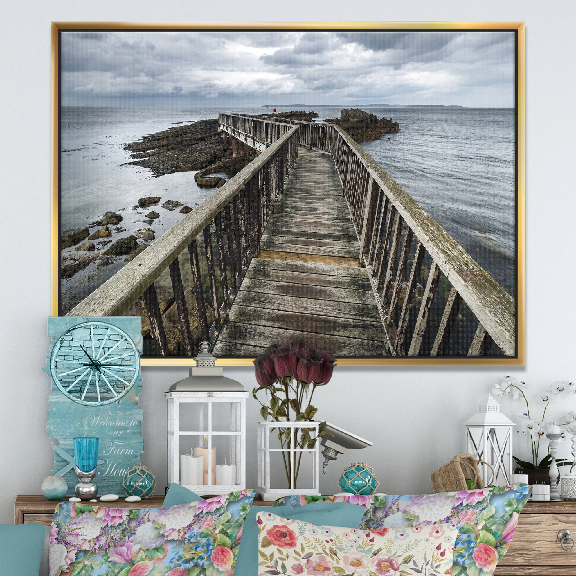Designart - Wooden Pier on North Irish Coastline