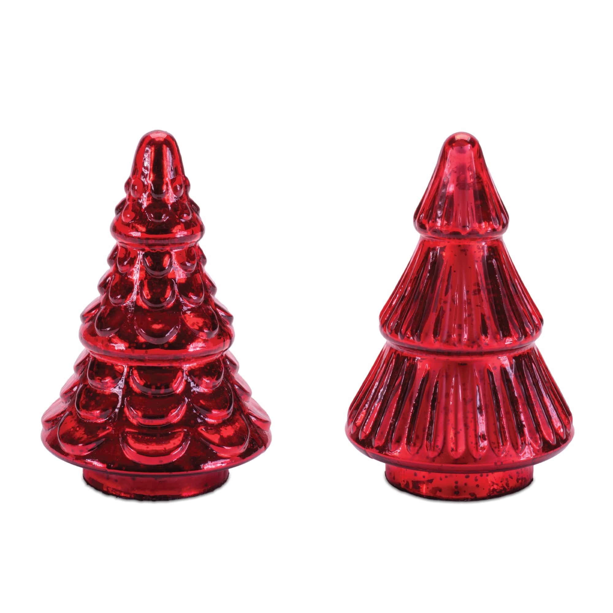 Melrose 6.5" Red Mercury Glass Christmas Tree Set