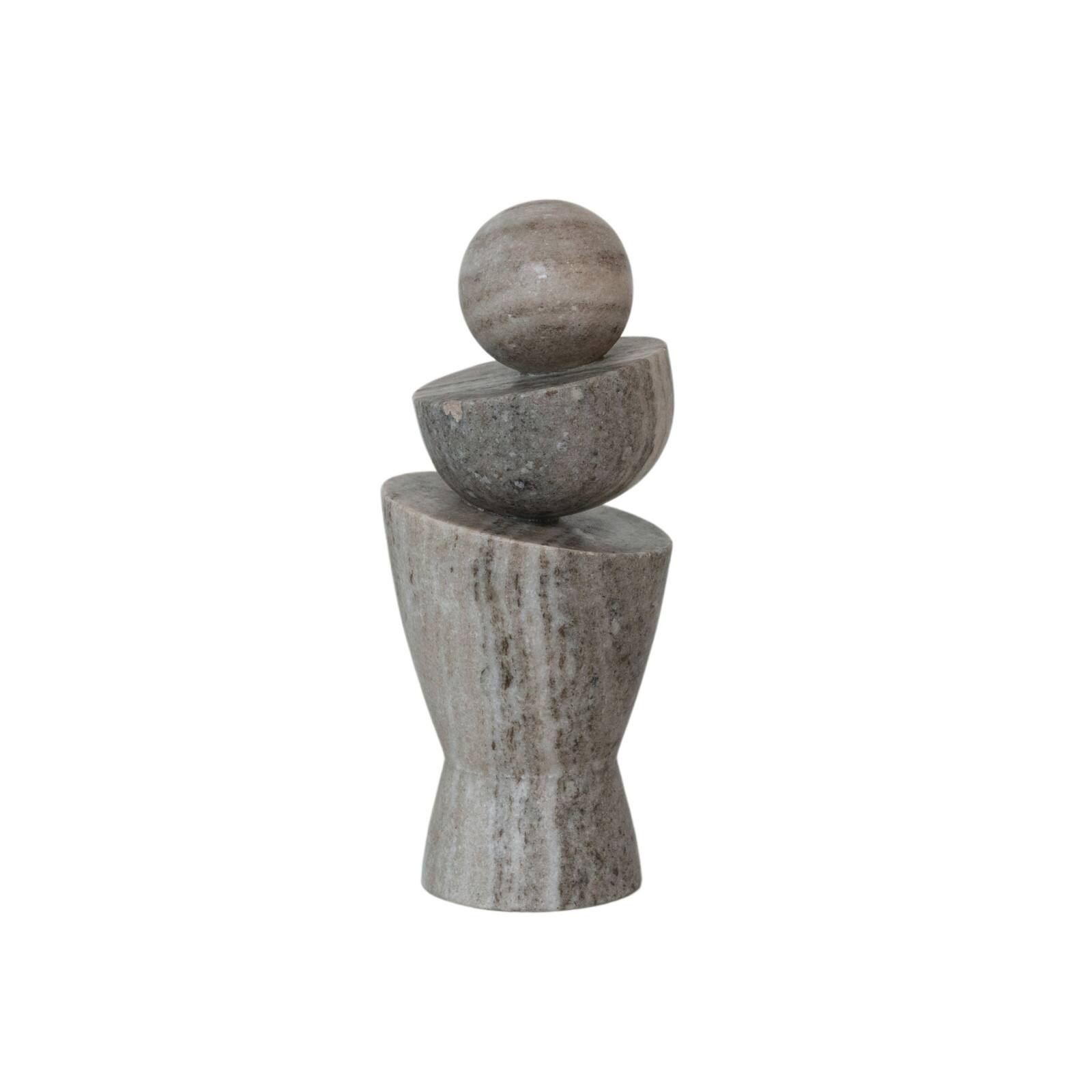 Hello Honey® 9.5" Gray & Brown Geometric Marble Décor