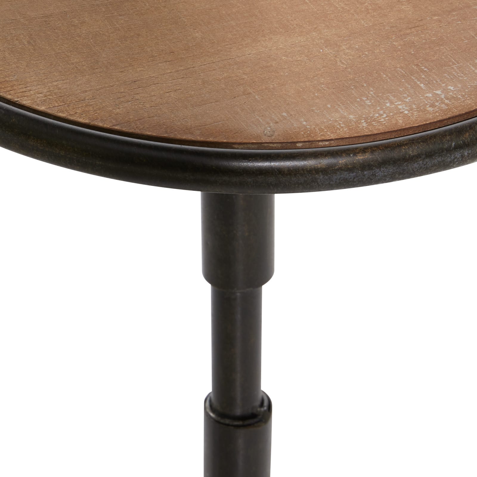 14" Black Industrial Wood Accent Table