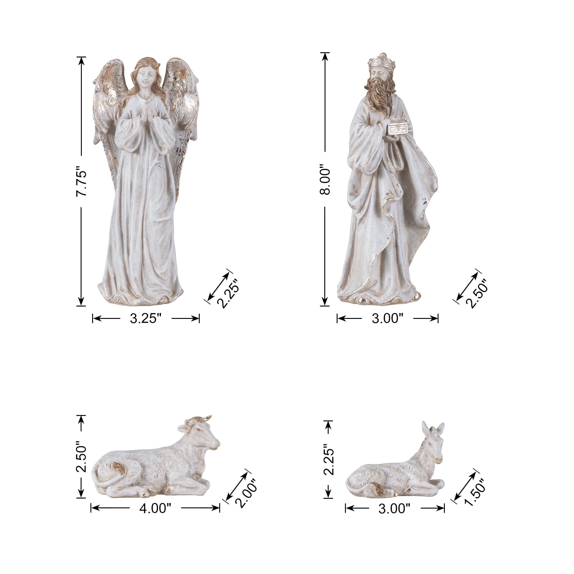 Glitzhome® 8" 10-Piece Christmas Nativity Figurine Set