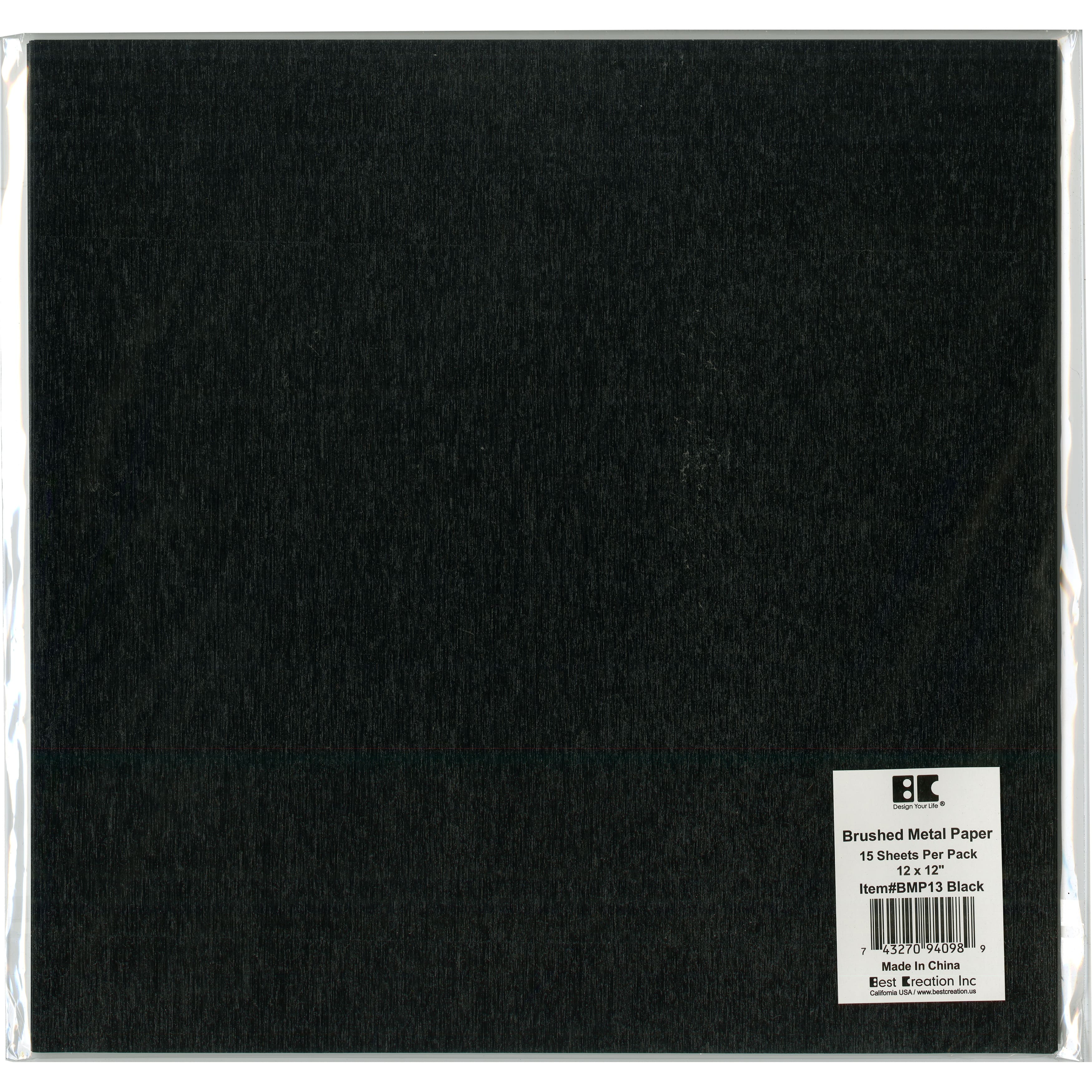 Best Creation Brushed Metal 12" x 12" Paper, 15 Sheets