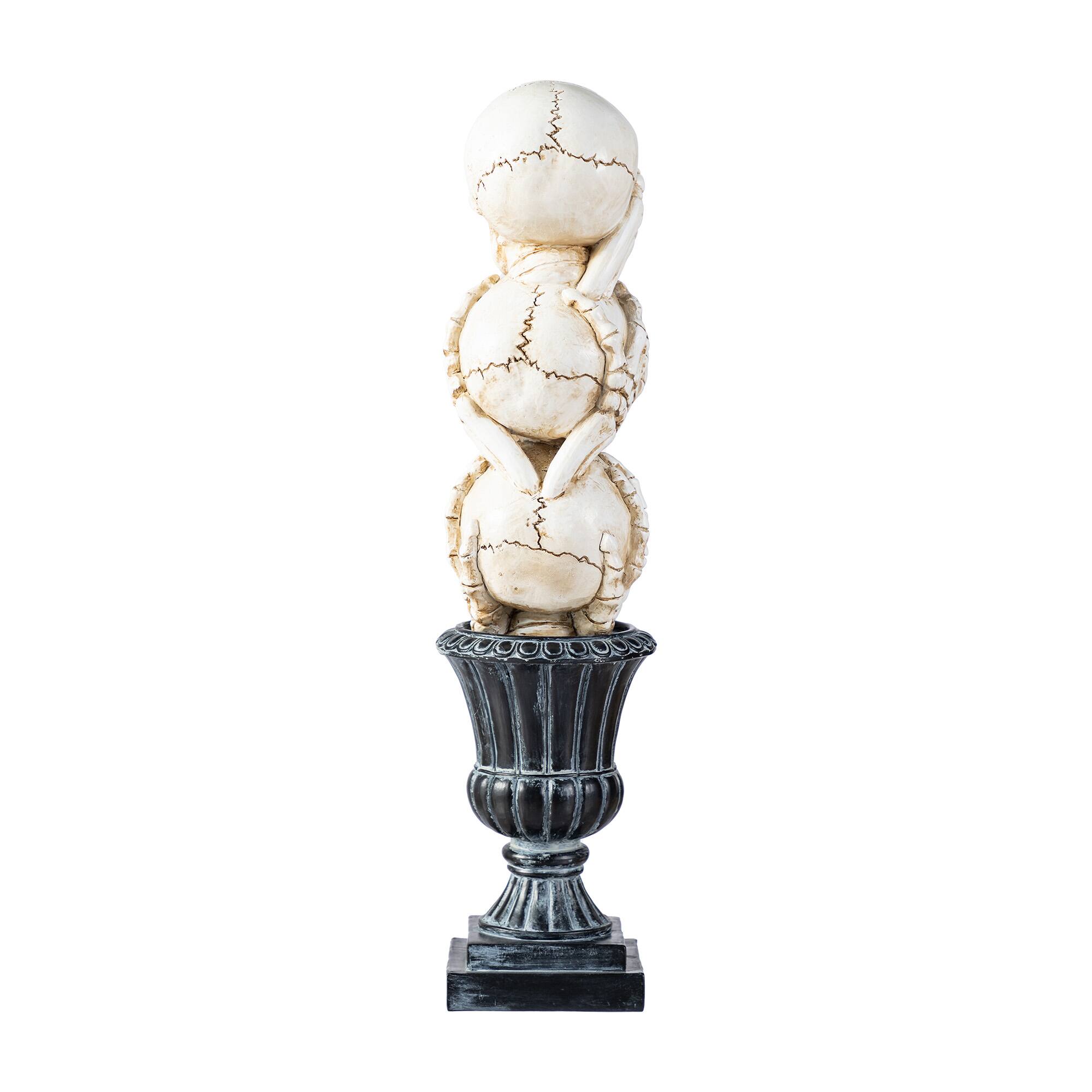 Glitzhome® 18"H Halloween Resin Stacked Skull Table Decor