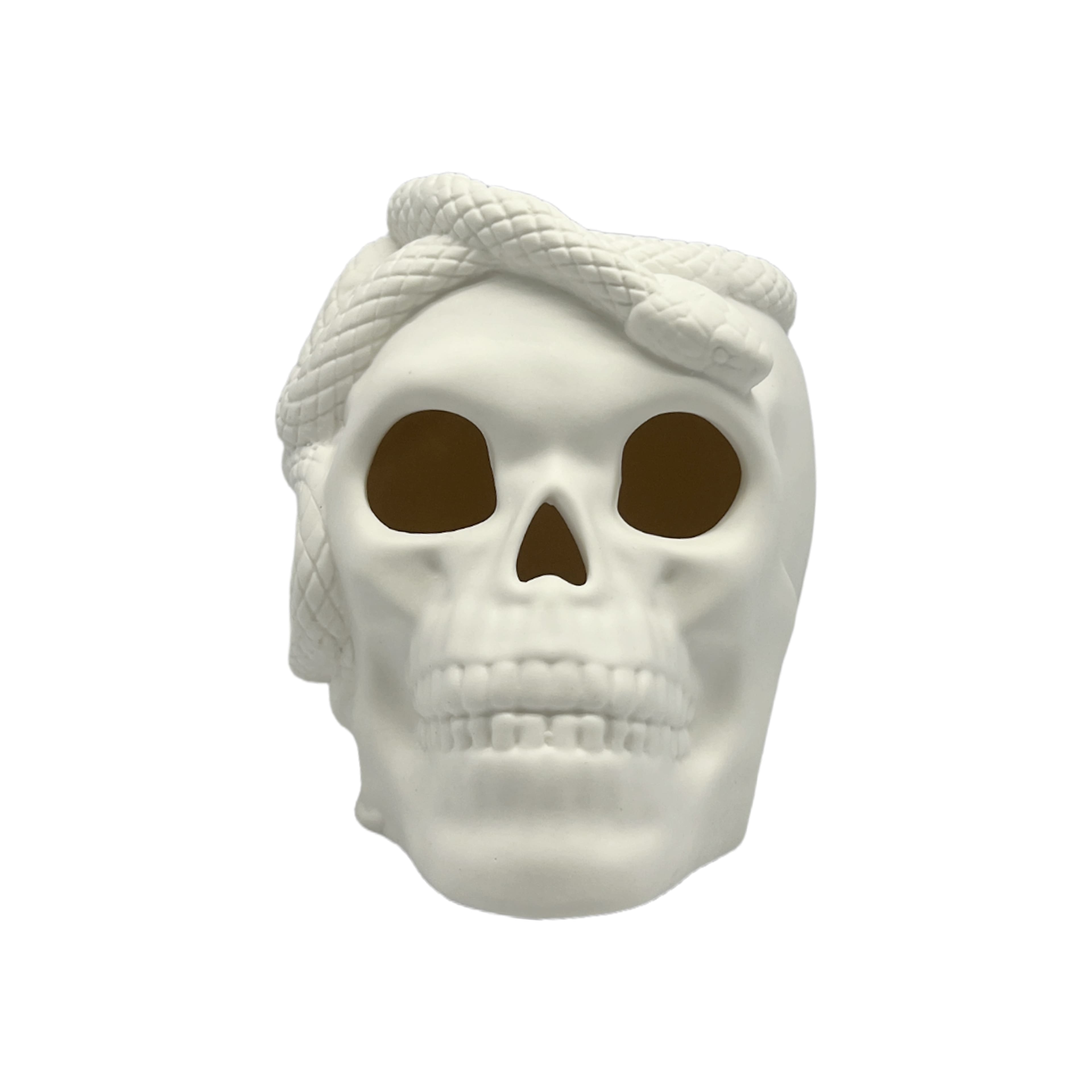 6.25" Skull with Snake DIY Ceramic LED Décor by Make Market®